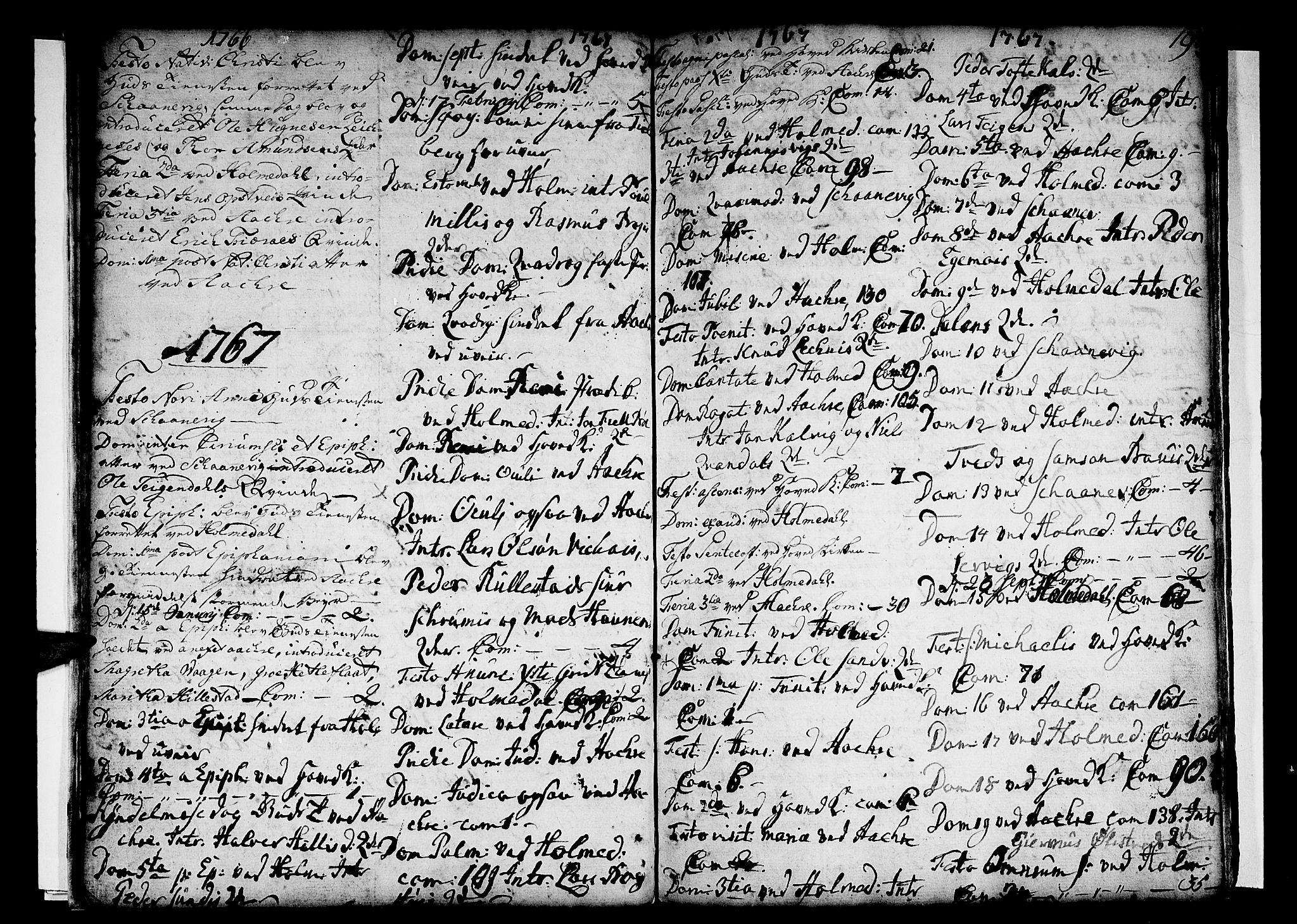 Skånevik sokneprestembete, AV/SAB-A-77801/H/Haa: Parish register (official) no. A 1, 1745-1789, p. 19