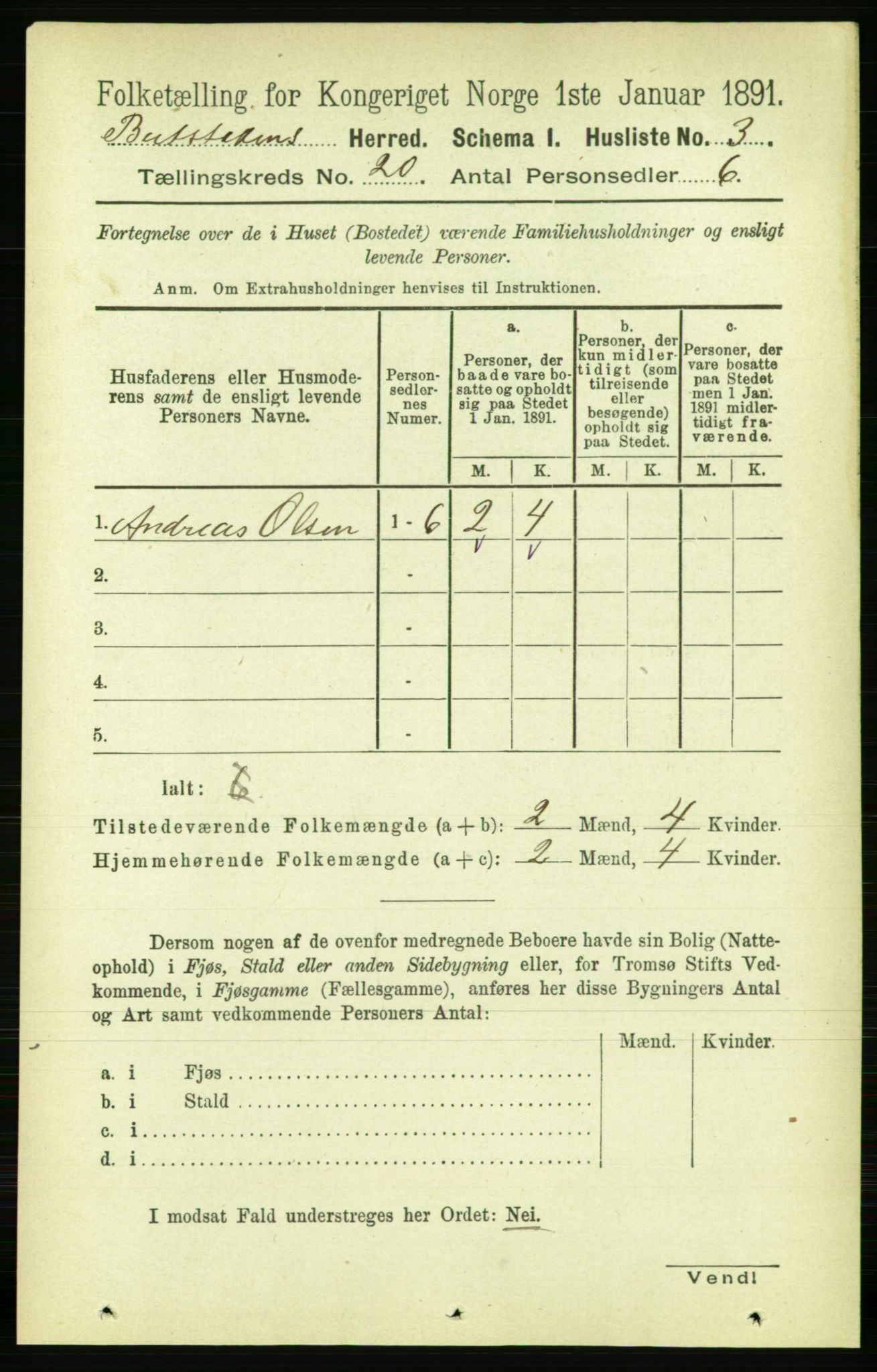 RA, 1891 census for 1727 Beitstad, 1891, p. 5067