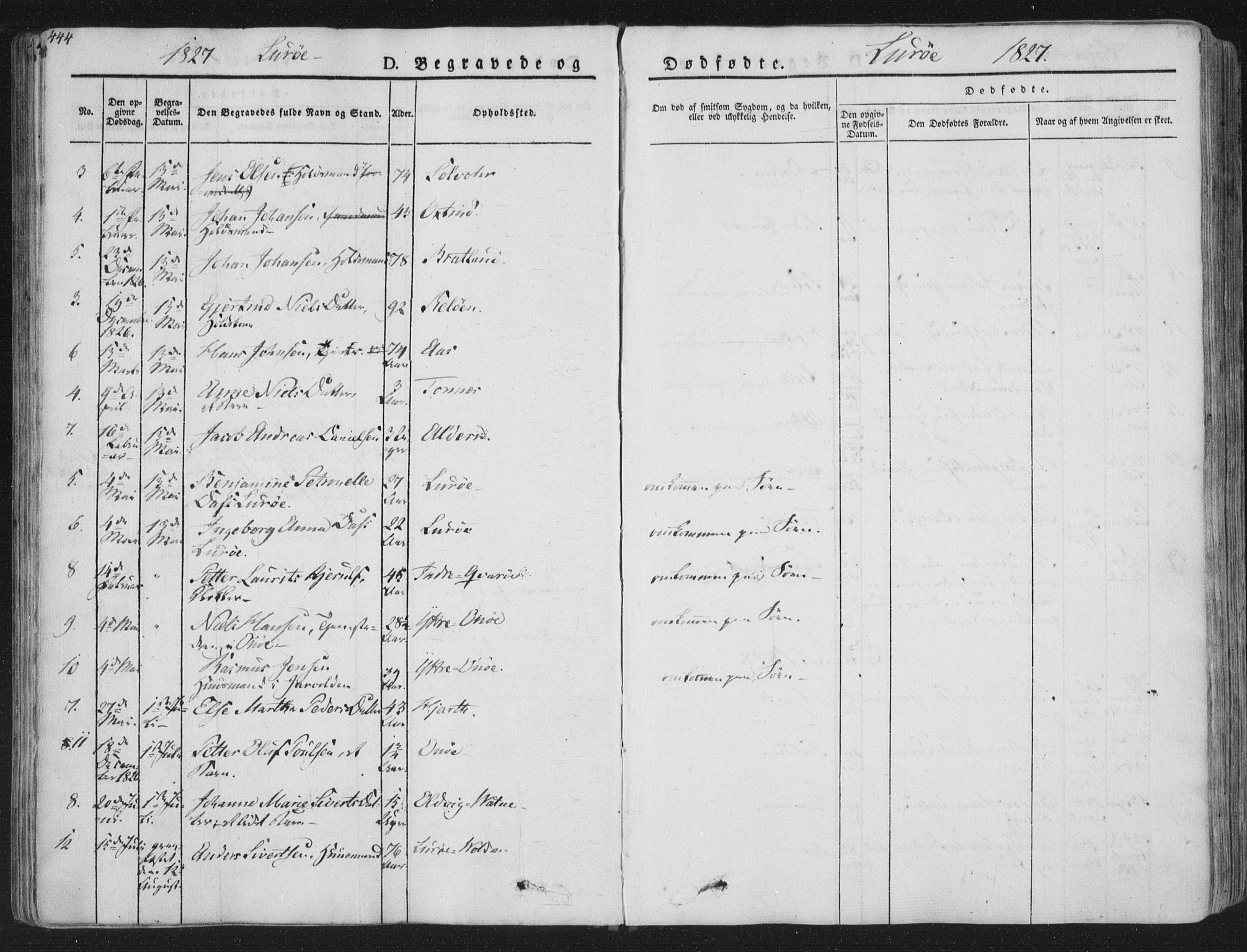 Ministerialprotokoller, klokkerbøker og fødselsregistre - Nordland, AV/SAT-A-1459/839/L0566: Parish register (official) no. 839A03, 1825-1862, p. 444