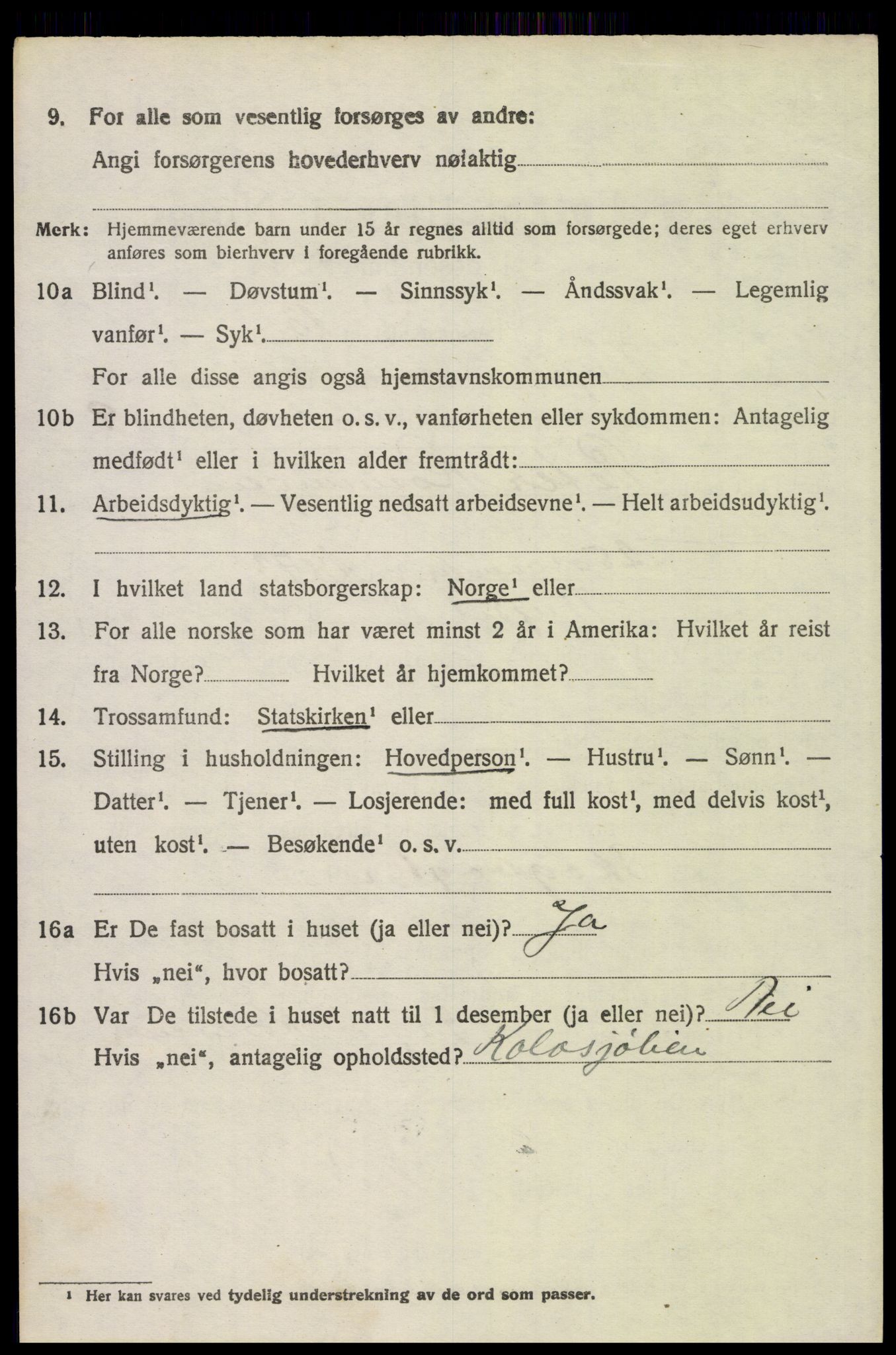 SAH, 1920 census for Trysil, 1920, p. 4592
