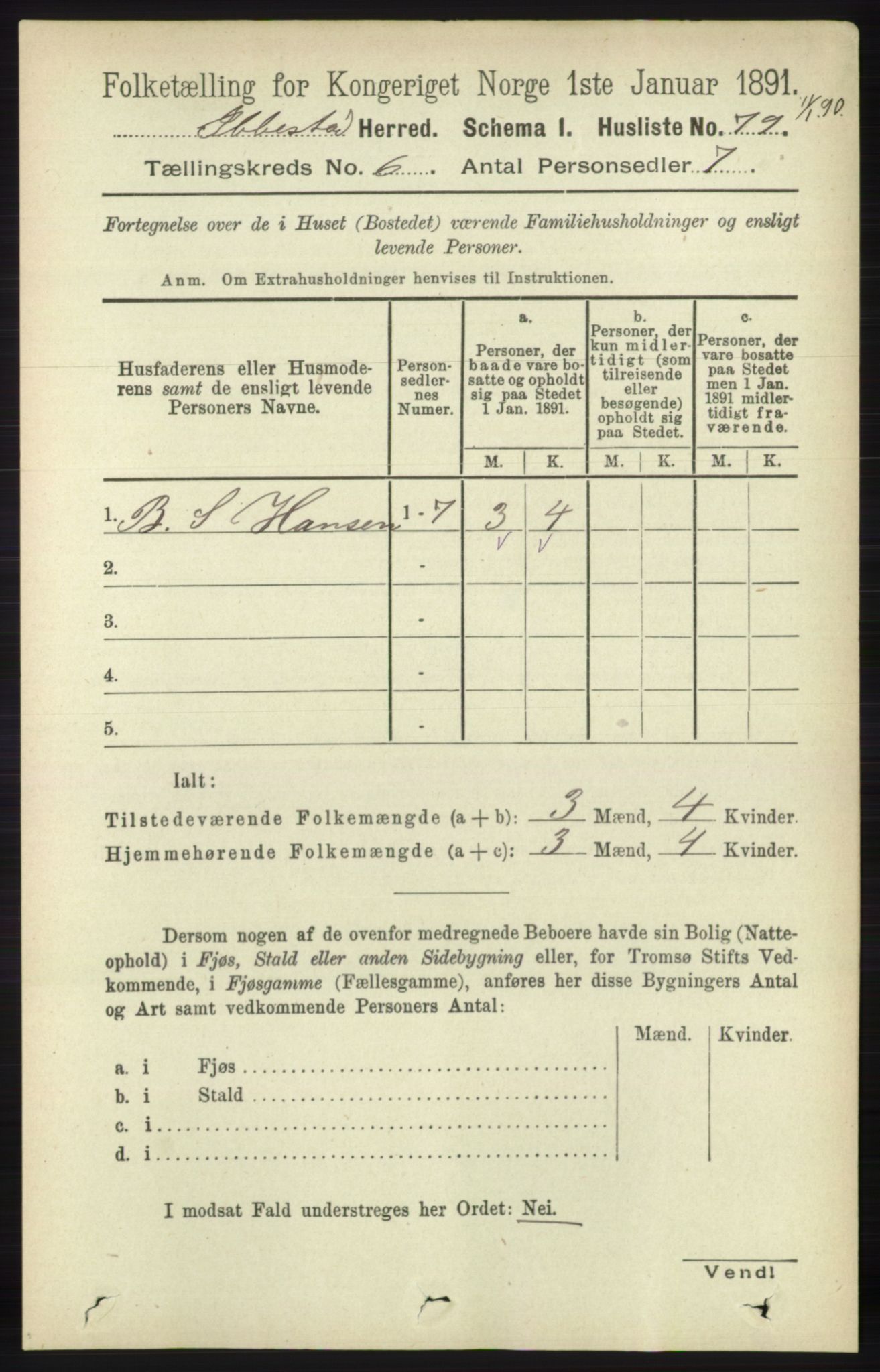 RA, 1891 census for 1917 Ibestad, 1891, p. 3565