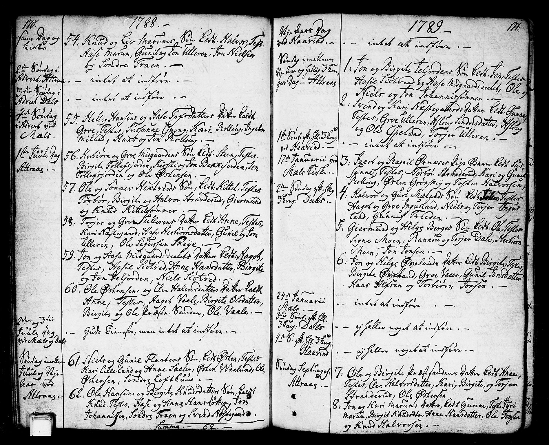 Tinn kirkebøker, AV/SAKO-A-308/F/Fa/L0002: Parish register (official) no. I 2, 1757-1810, p. 170-171