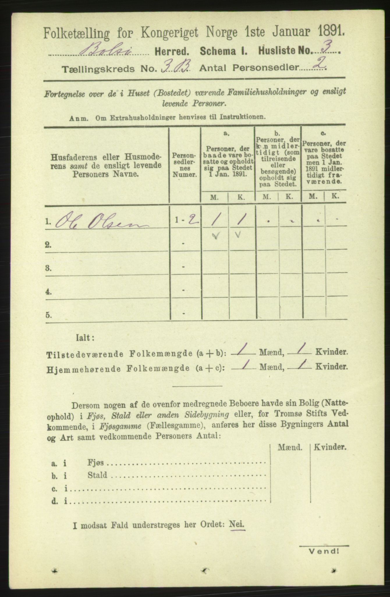 RA, 1891 census for 1544 Bolsøy, 1891, p. 2049