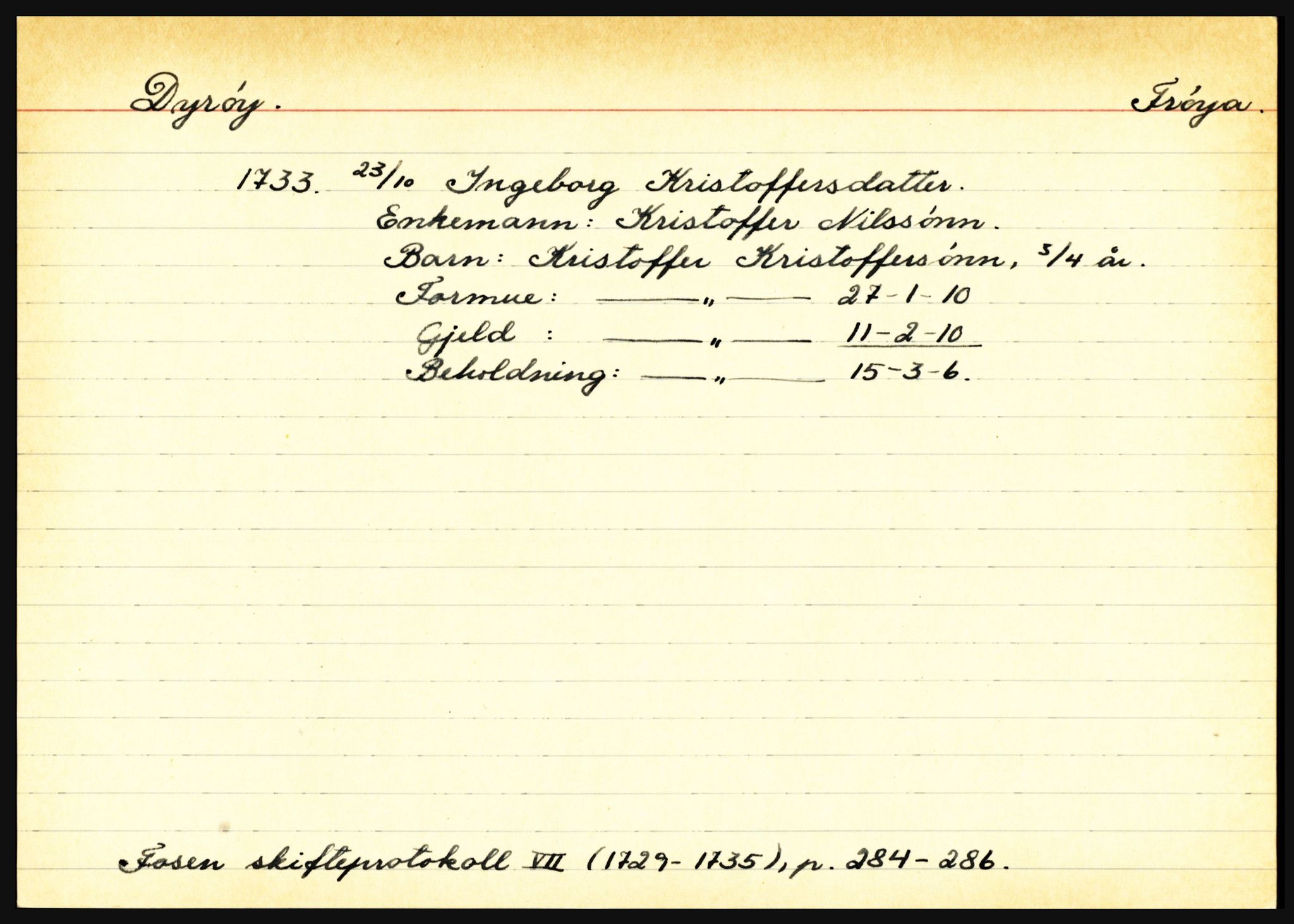 Fosen sorenskriveri, AV/SAT-A-1107/1/3, 1681-1823, p. 1115