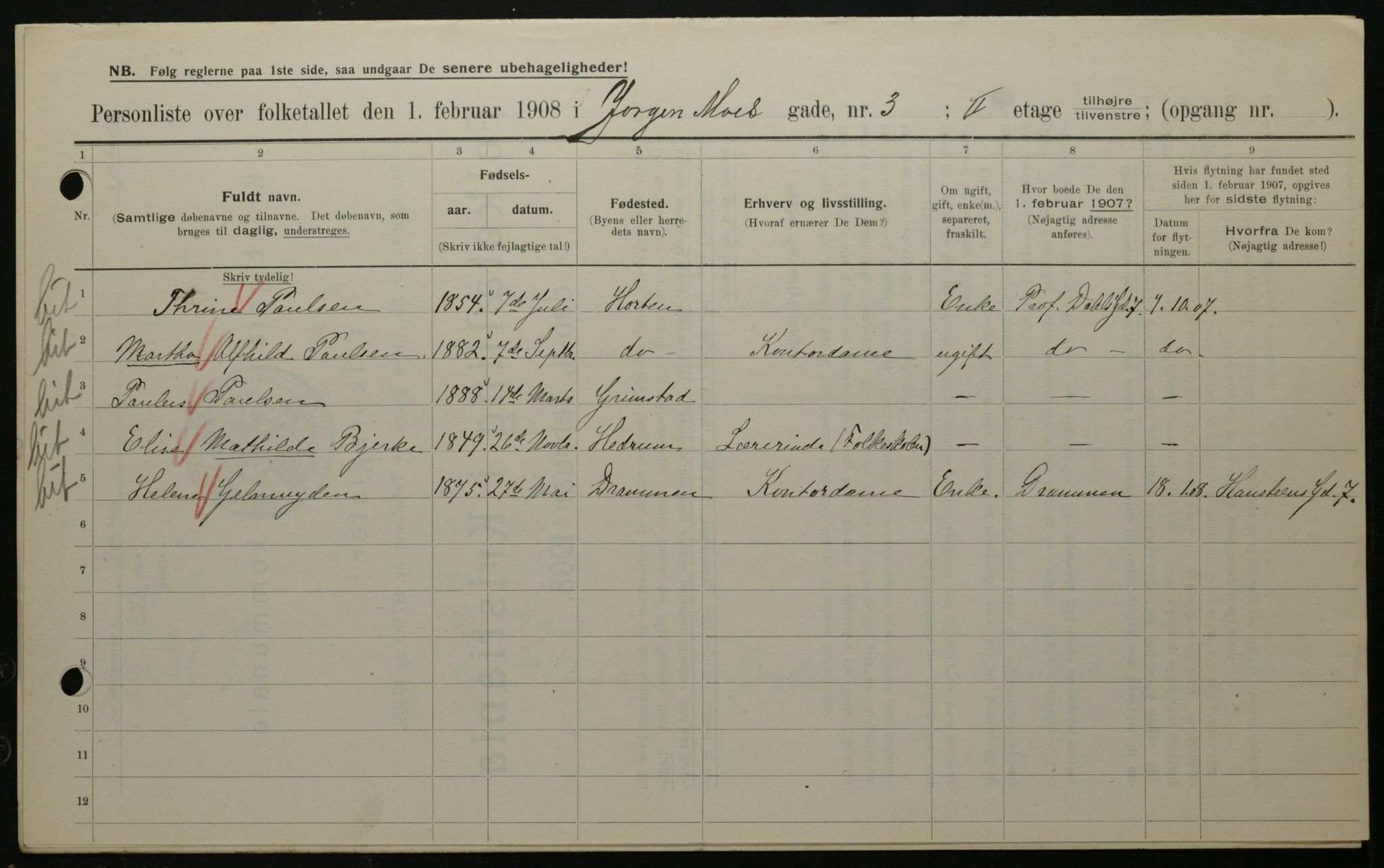 OBA, Municipal Census 1908 for Kristiania, 1908, p. 42677