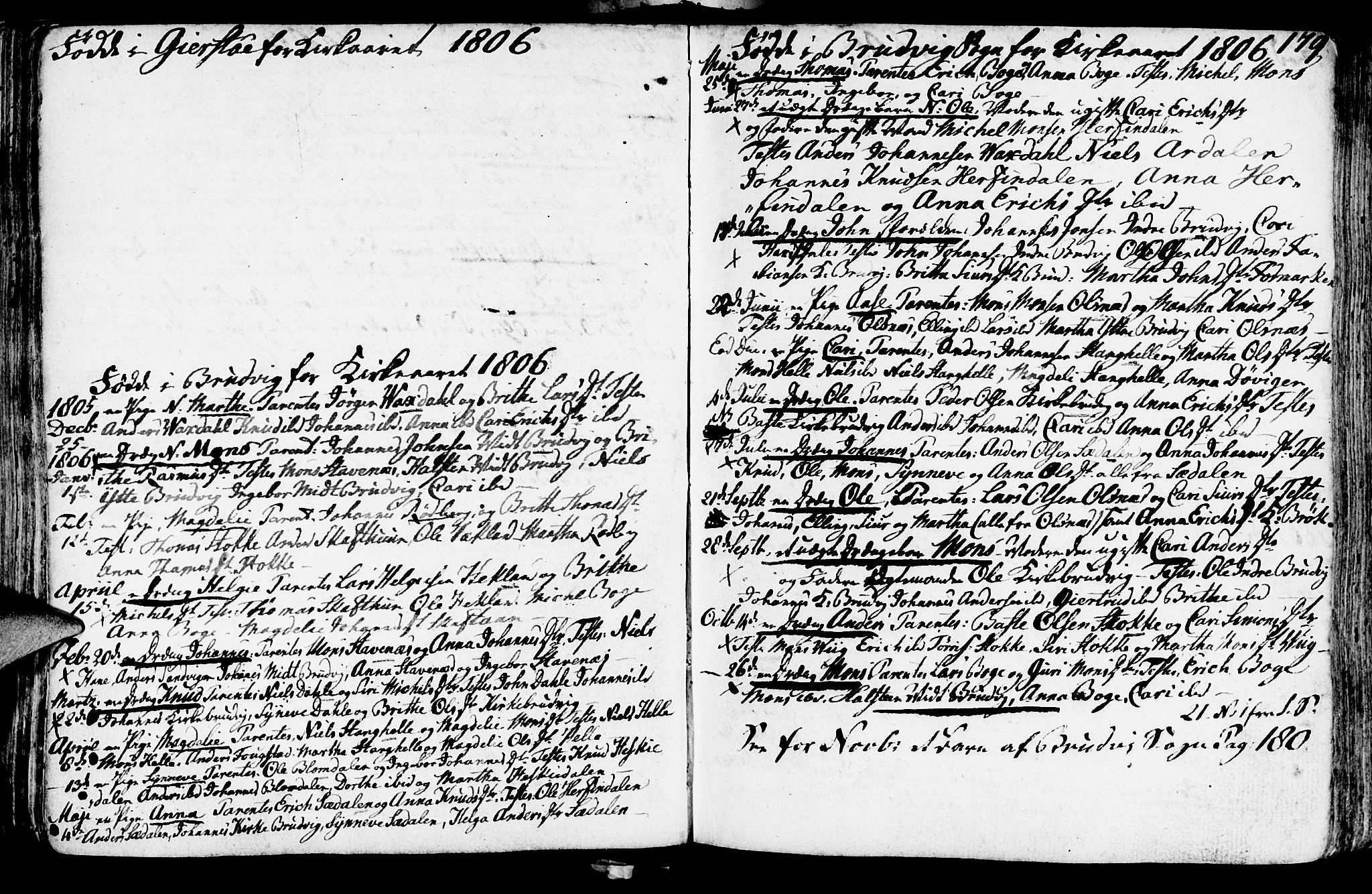 Haus sokneprestembete, AV/SAB-A-75601/H/Haa: Parish register (official) no. A 11, 1796-1816, p. 179