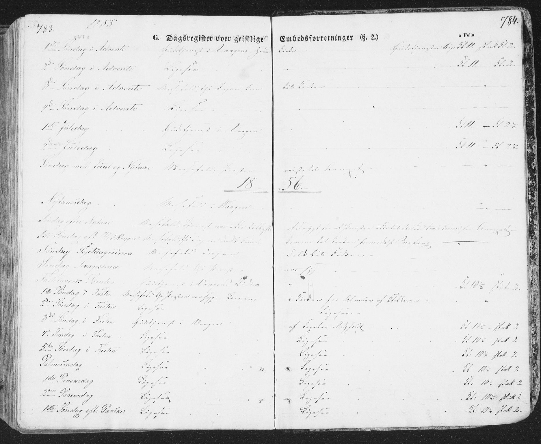 Ministerialprotokoller, klokkerbøker og fødselsregistre - Nordland, AV/SAT-A-1459/874/L1072: Parish register (copy) no. 874C01, 1843-1859, p. 783-784