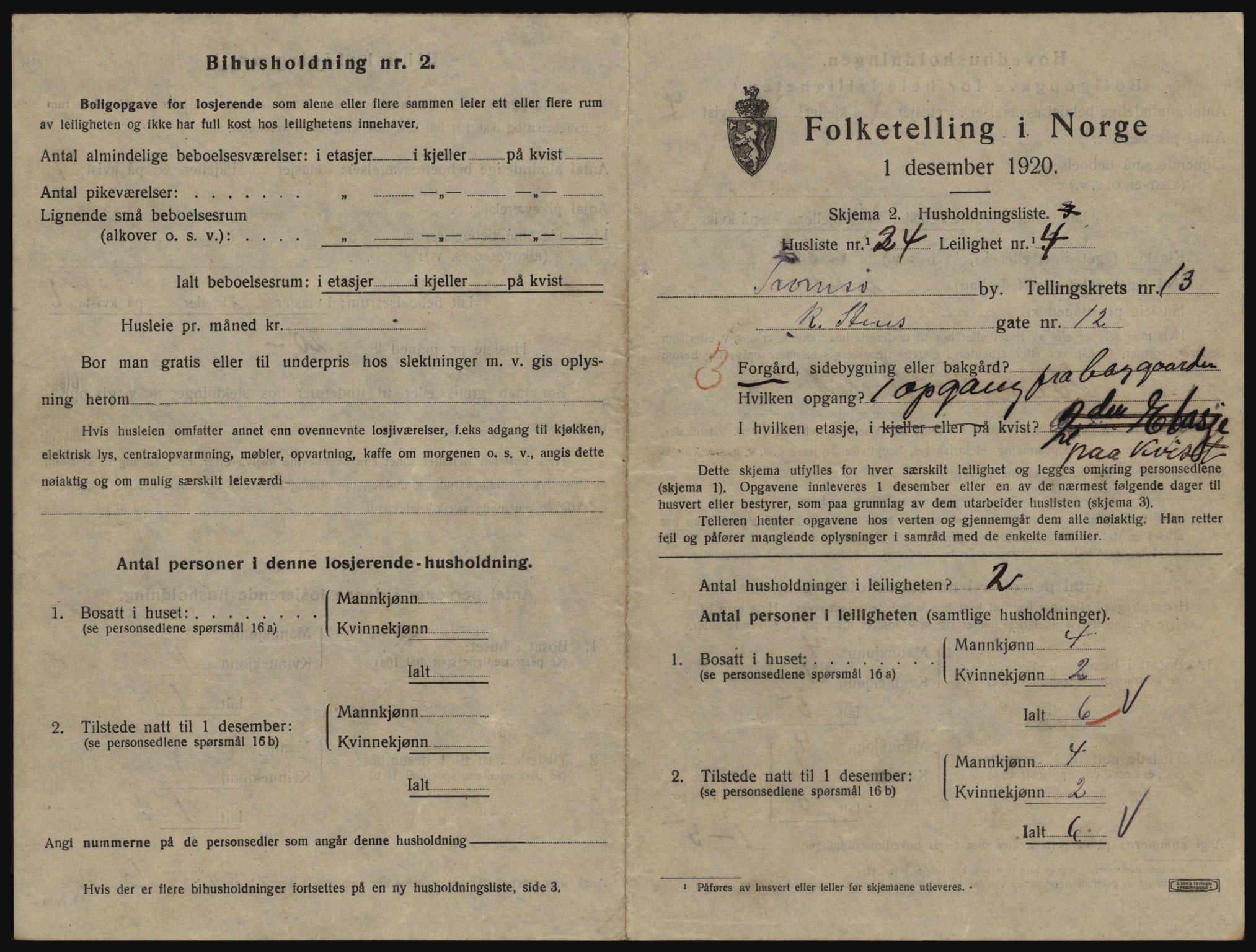 SATØ, 1920 census for Tromsø, 1920, p. 6327