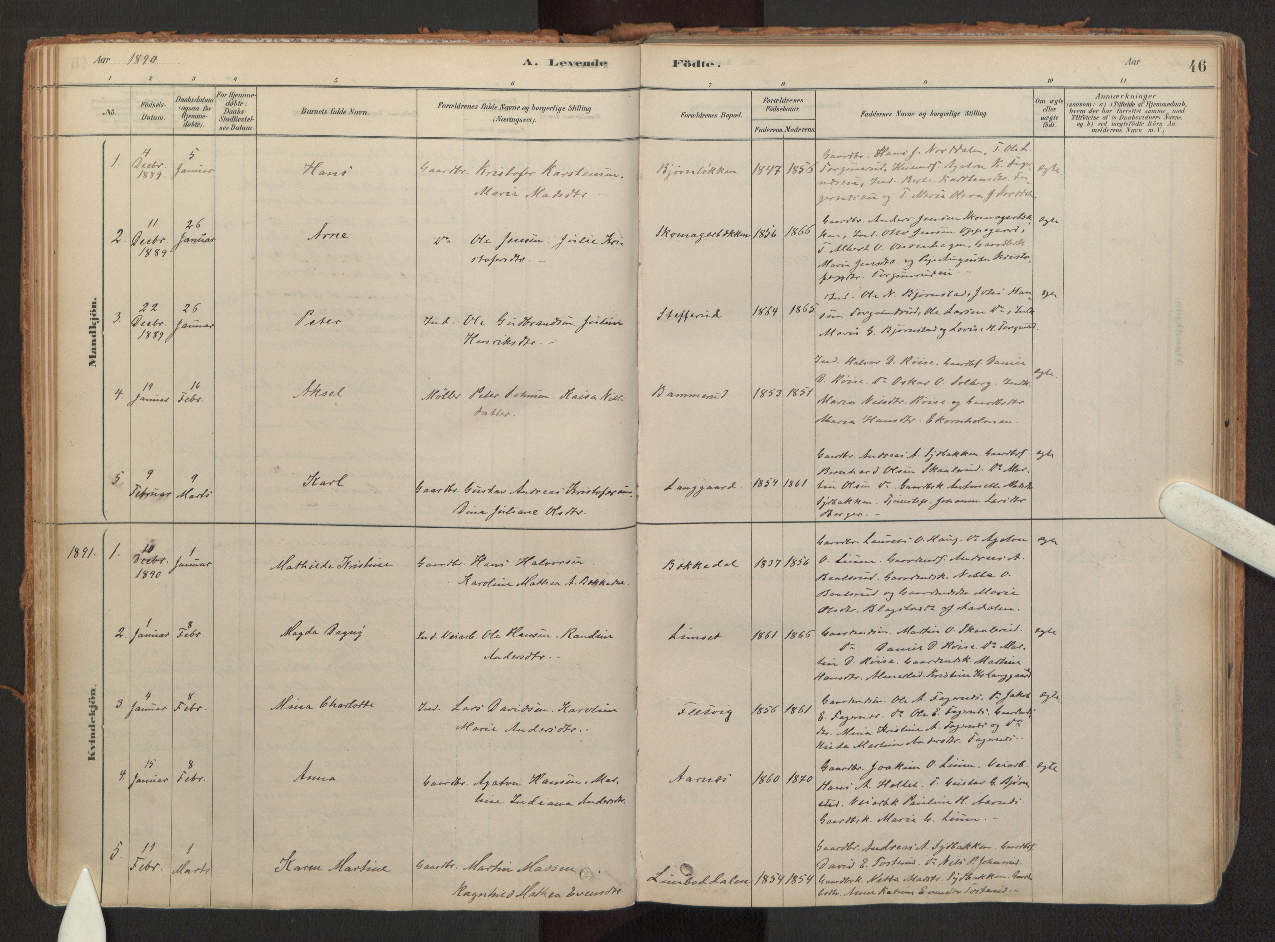 Hurdal prestekontor Kirkebøker, SAO/A-10889/F/Fb/L0003: Parish register (official) no. II 3, 1878-1920, p. 46