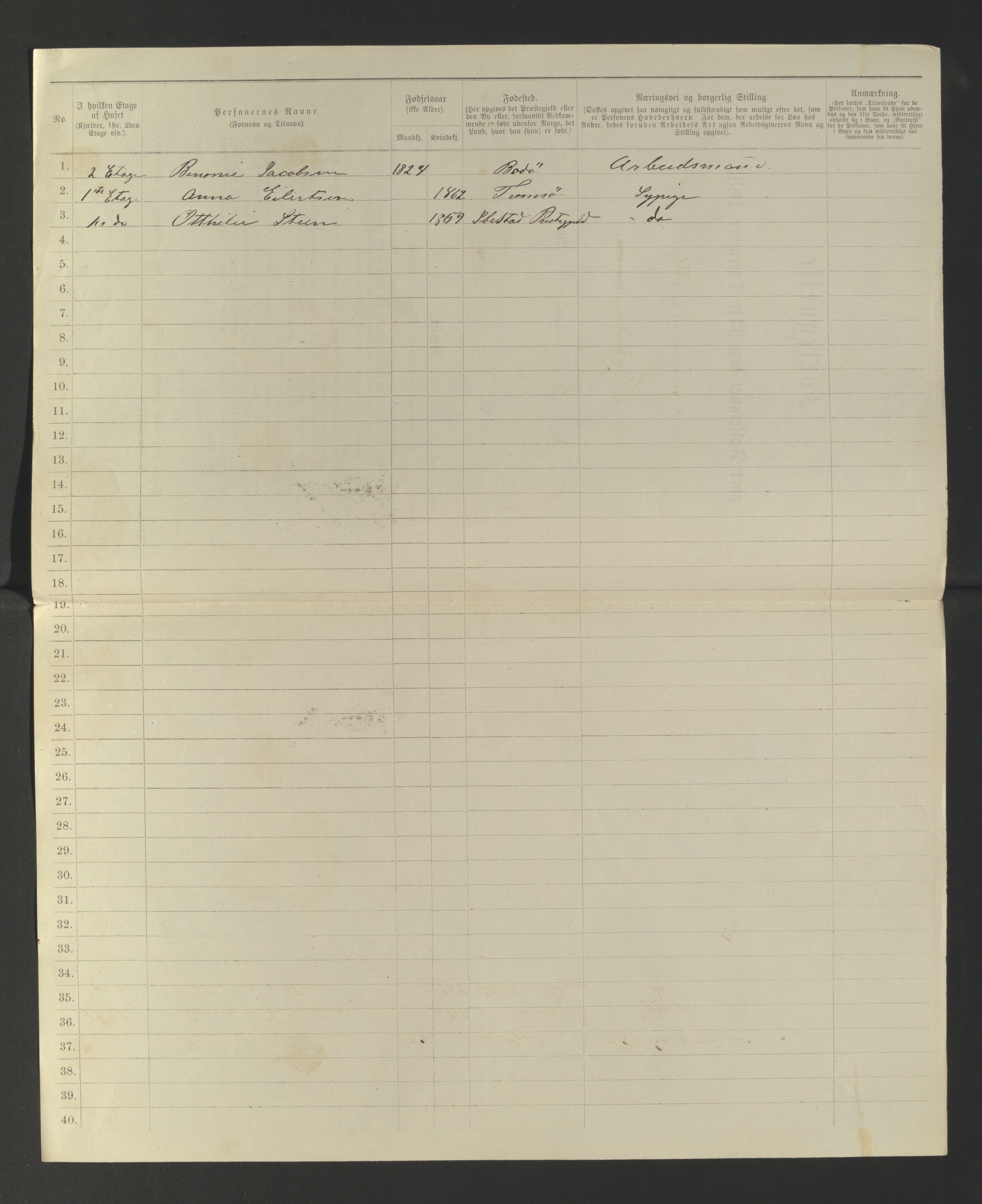 SATØ, 1885 census for 1902 Tromsø, 1885, p. 302b