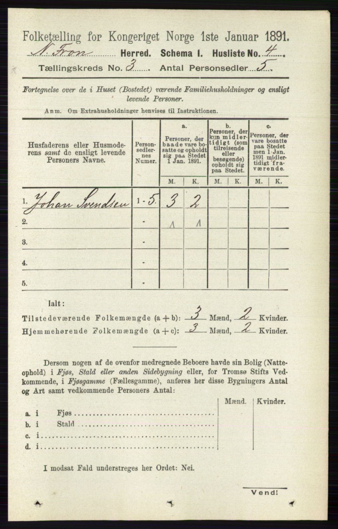 RA, 1891 census for 0518 Nord-Fron, 1891, p. 760