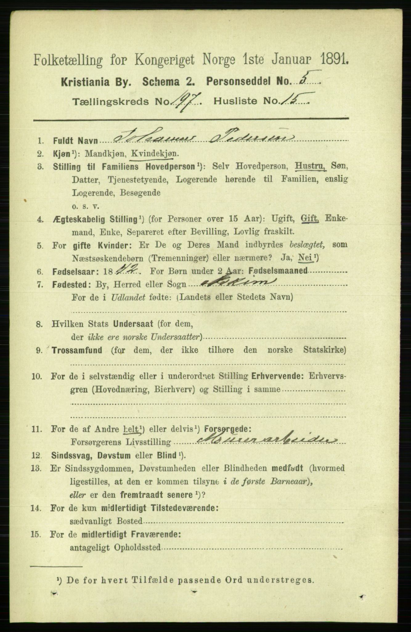 RA, 1891 census for 0301 Kristiania, 1891, p. 119103
