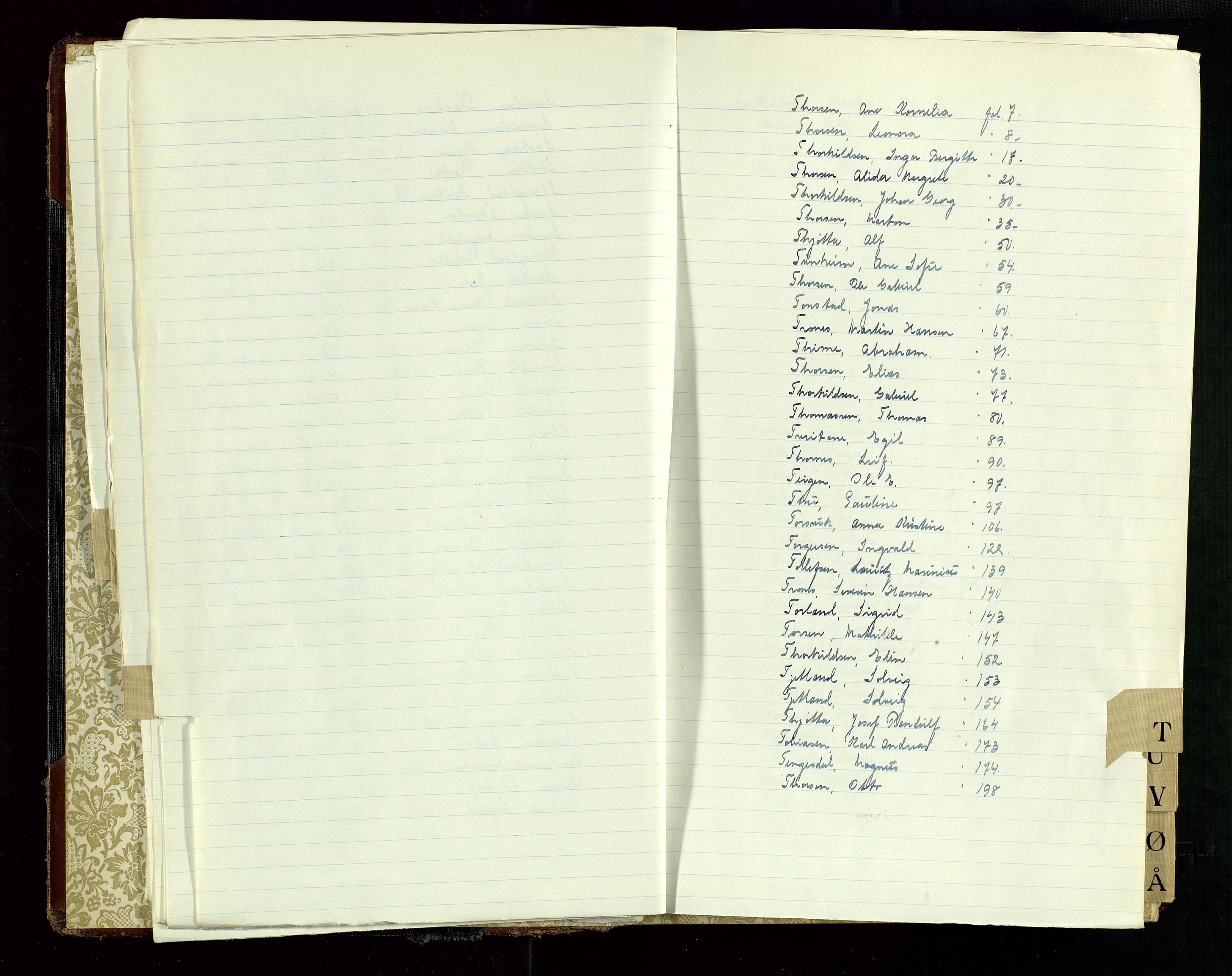 Sandnes lensmannskontor, SAST/A-100167/Gga/L0002: "Protokoll over dødsfall" m/register, 1940-1956