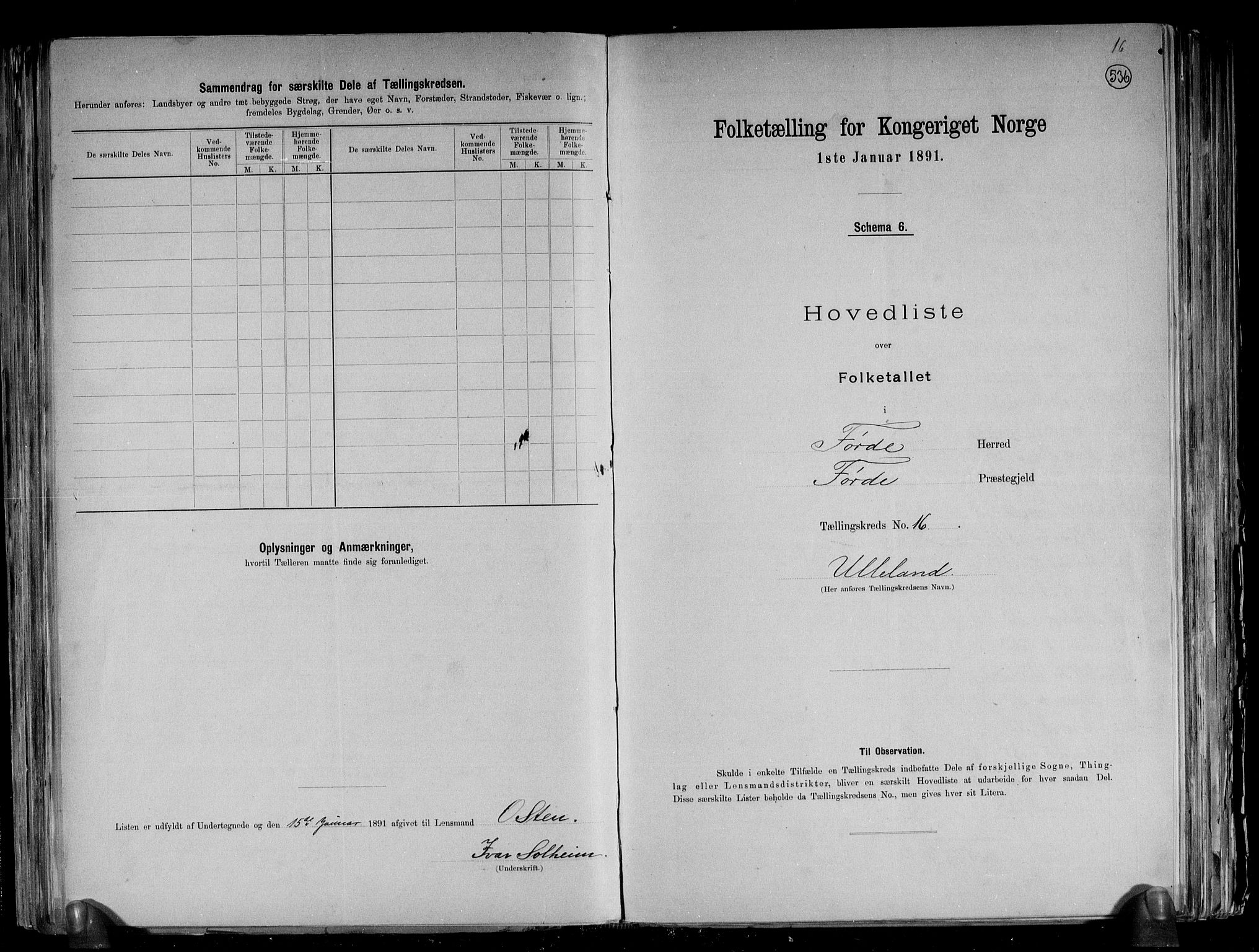 RA, 1891 census for 1432 Førde, 1891, p. 36