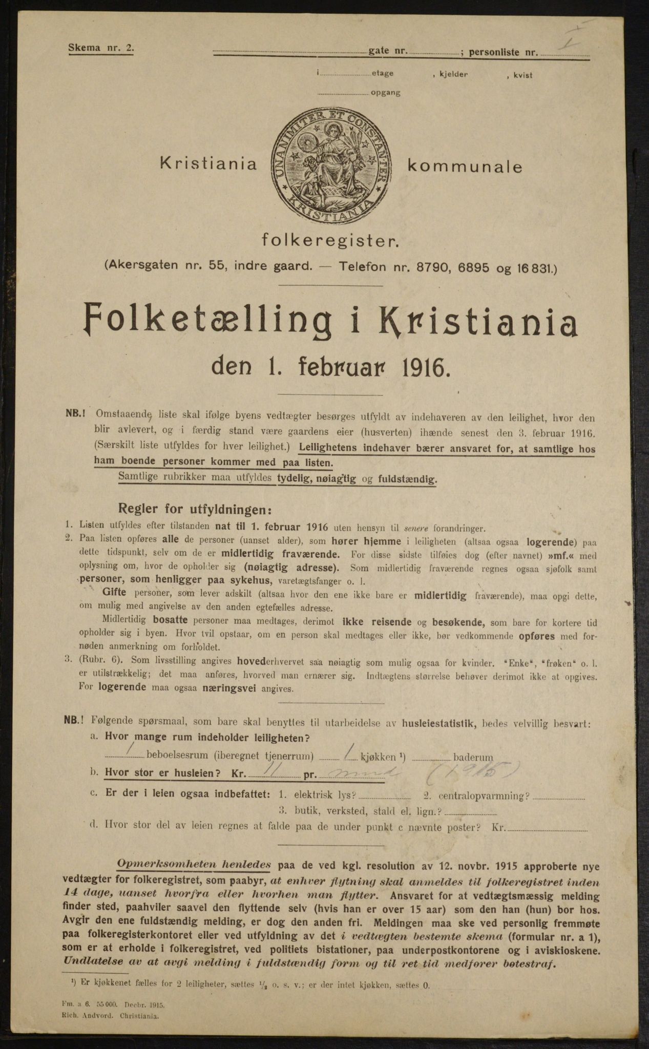 OBA, Municipal Census 1916 for Kristiania, 1916, p. 88340
