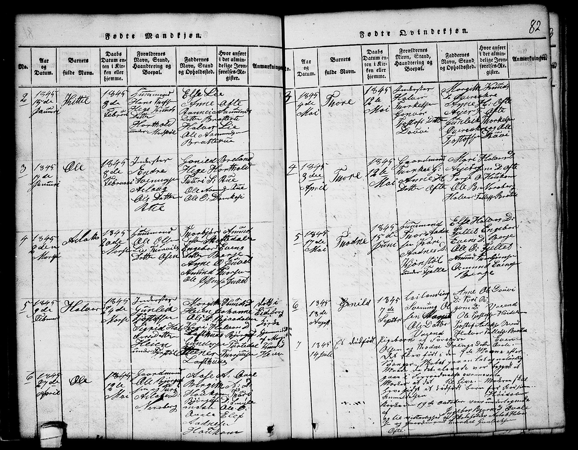 Lårdal kirkebøker, SAKO/A-284/G/Gc/L0001: Parish register (copy) no. III 1, 1815-1854, p. 82