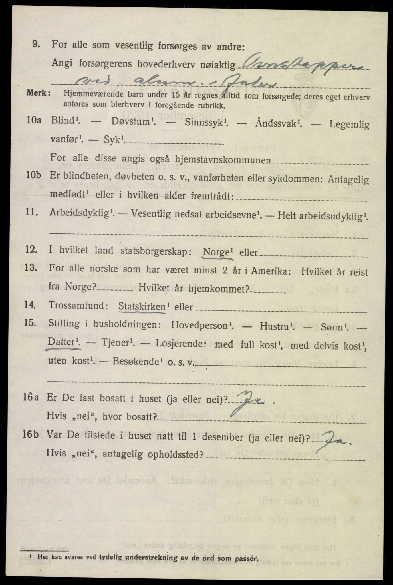 SAK, 1920 census for Vennesla, 1920, p. 1889