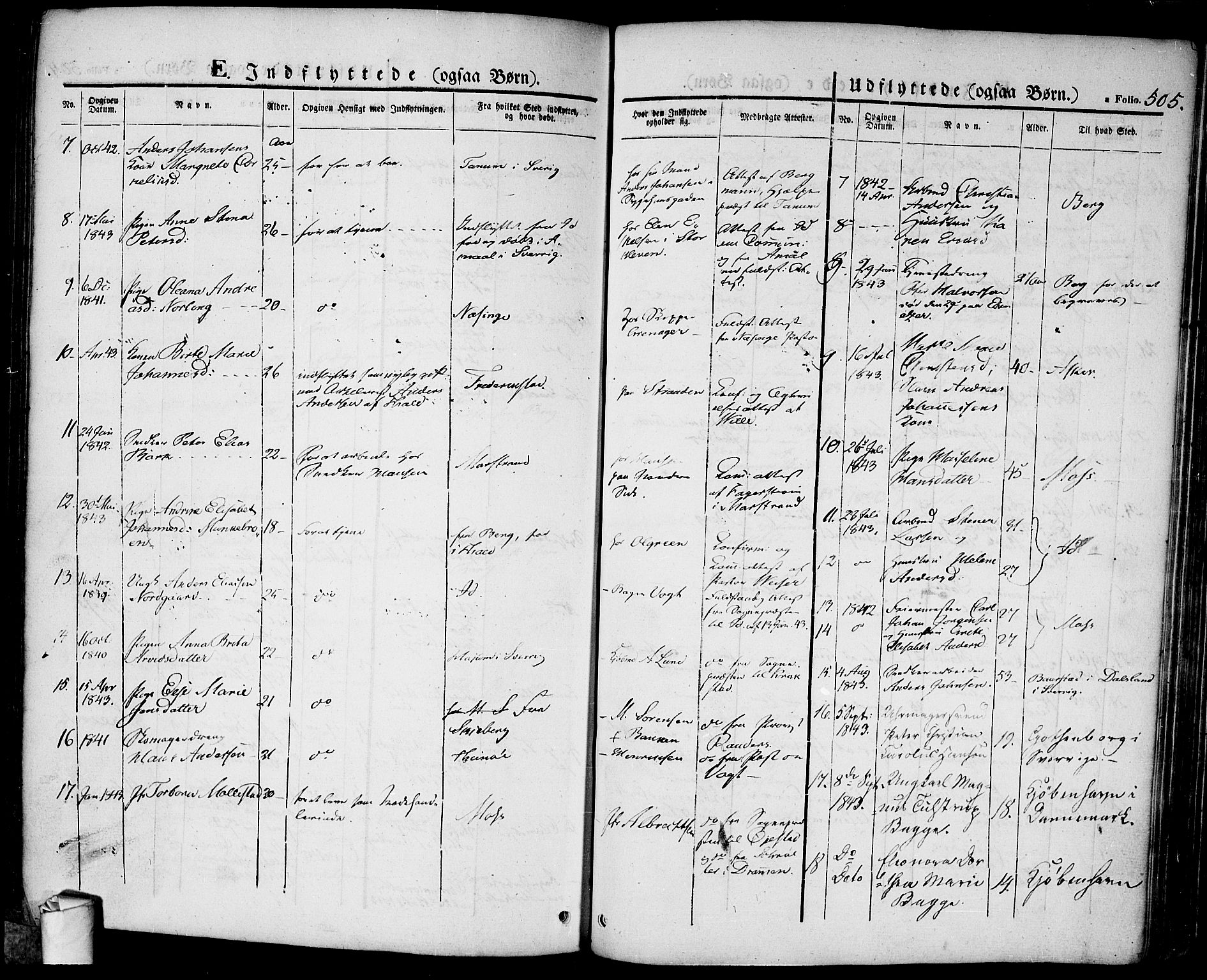 Halden prestekontor Kirkebøker, AV/SAO-A-10909/F/Fa/L0005: Parish register (official) no. I 5, 1834-1845, p. 505