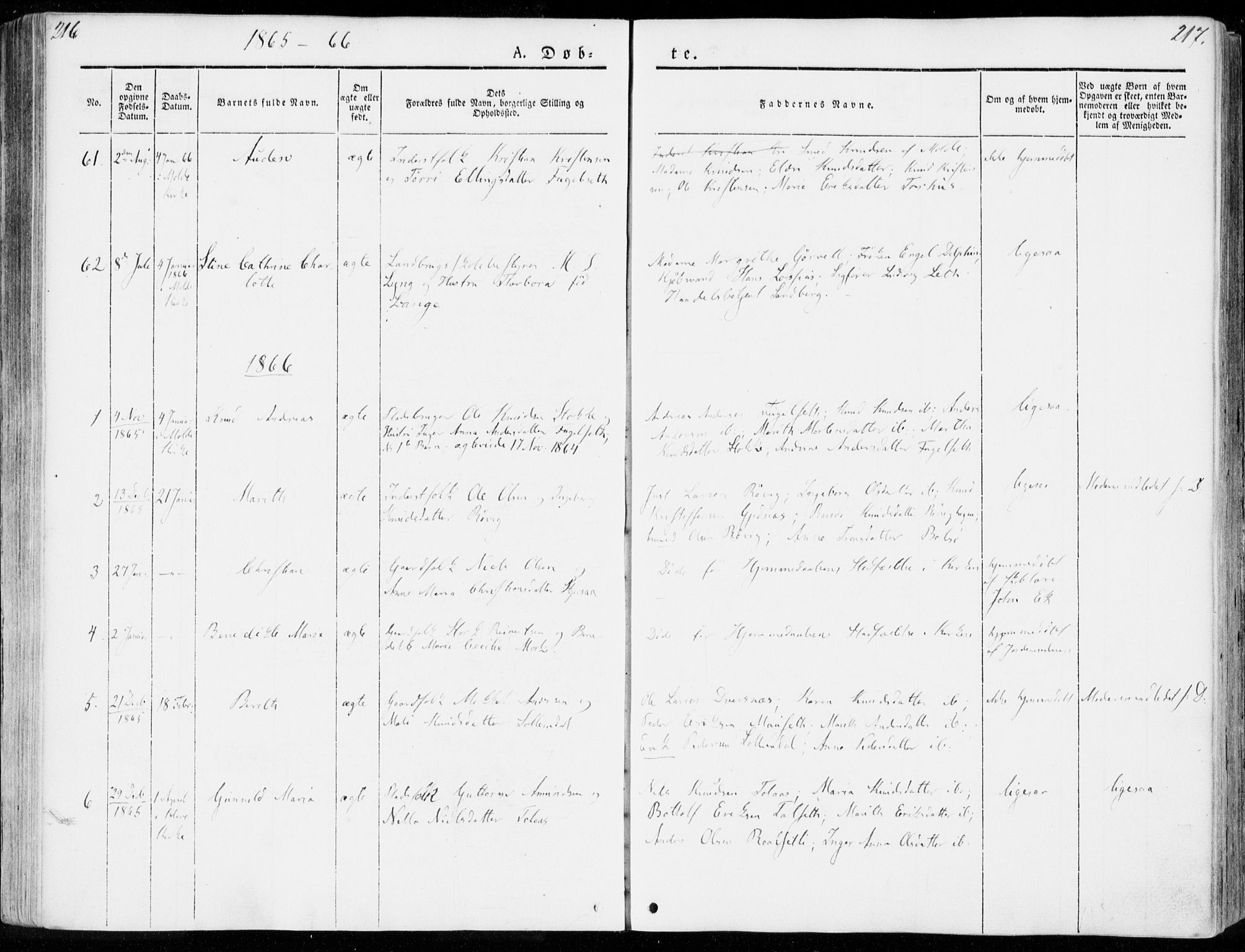 Ministerialprotokoller, klokkerbøker og fødselsregistre - Møre og Romsdal, AV/SAT-A-1454/555/L0653: Parish register (official) no. 555A04, 1843-1869, p. 216-217