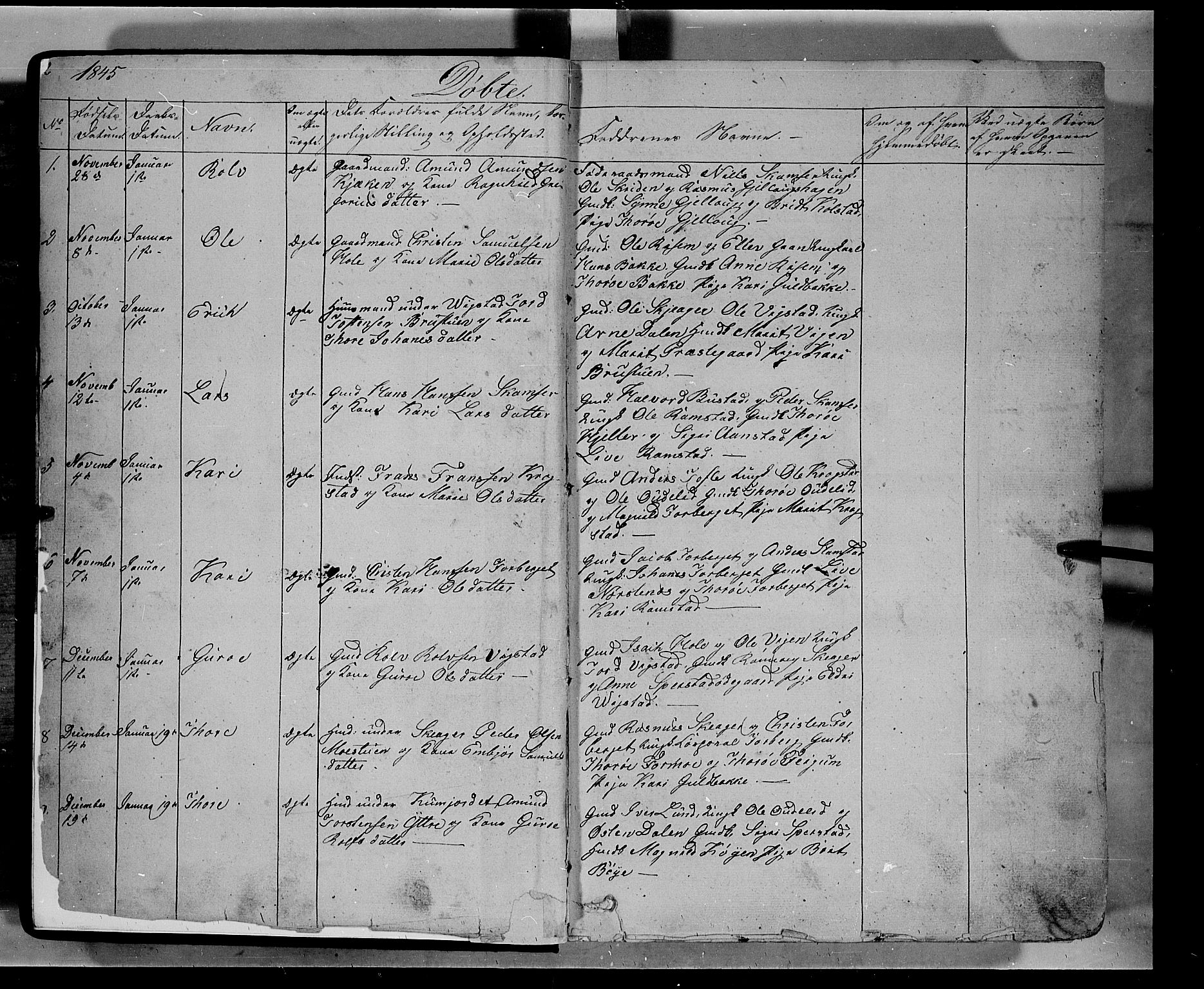 Lom prestekontor, SAH/PREST-070/L/L0004: Parish register (copy) no. 4, 1845-1864, p. 2-3