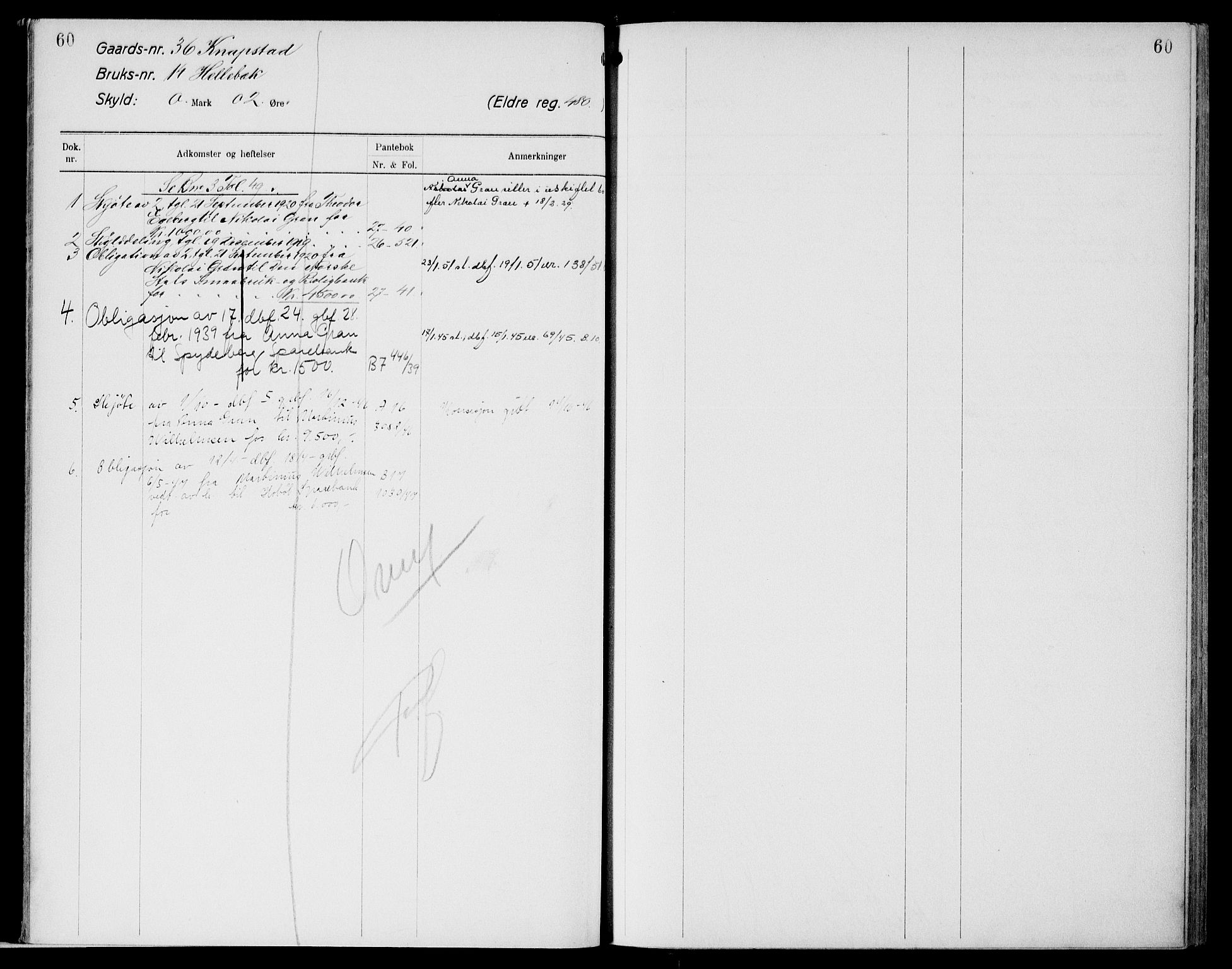 Moss sorenskriveri, SAO/A-10168: Mortgage register no. X 2, 1733-1961, p. 60