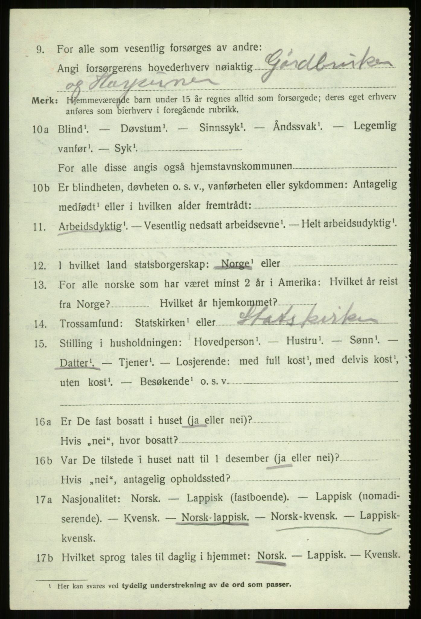 SATØ, 1920 census for Balsfjord, 1920, p. 4510