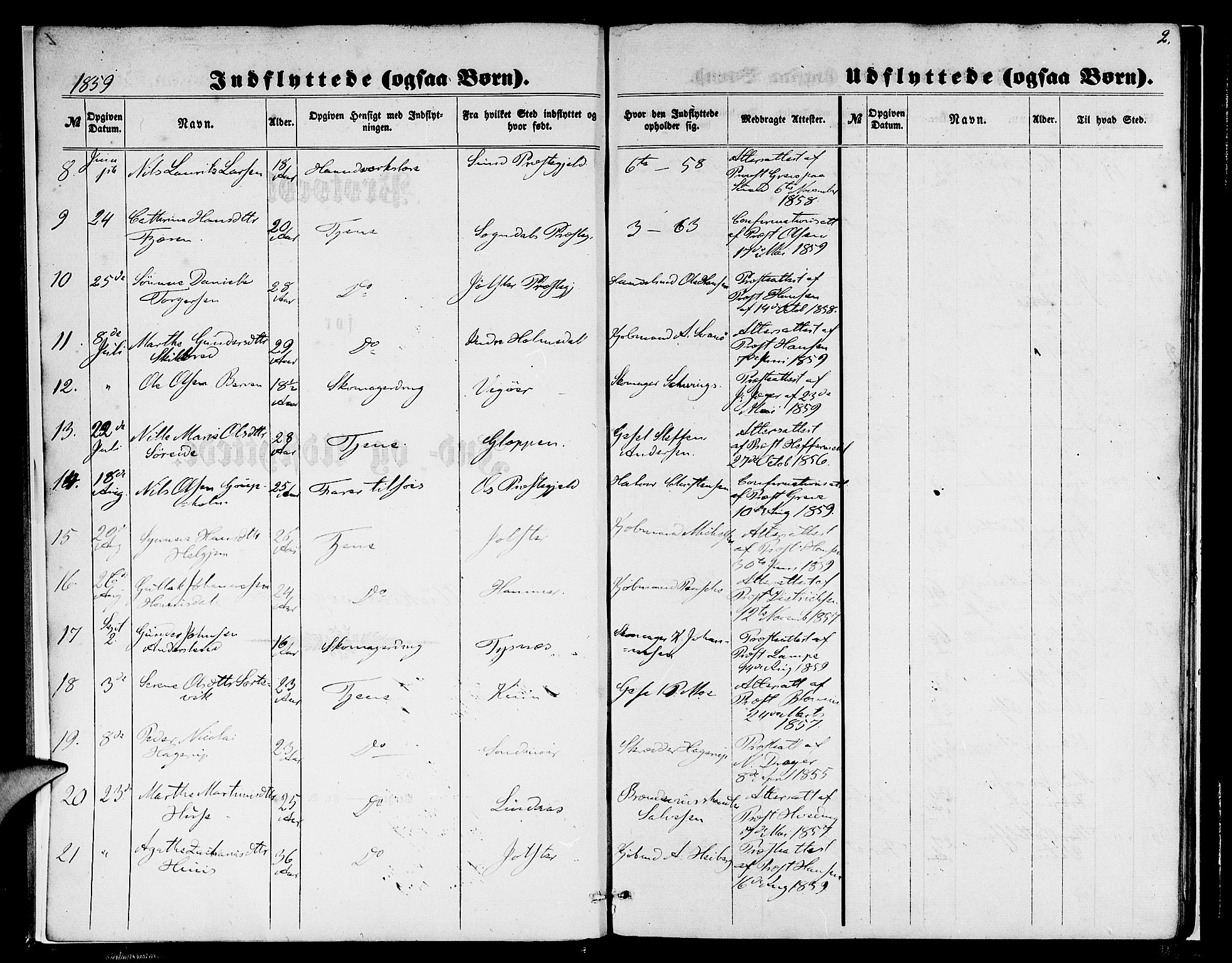 Nykirken Sokneprestembete, SAB/A-77101/H/Hab: Parish register (copy) no. F 2, 1859-1886, p. 2