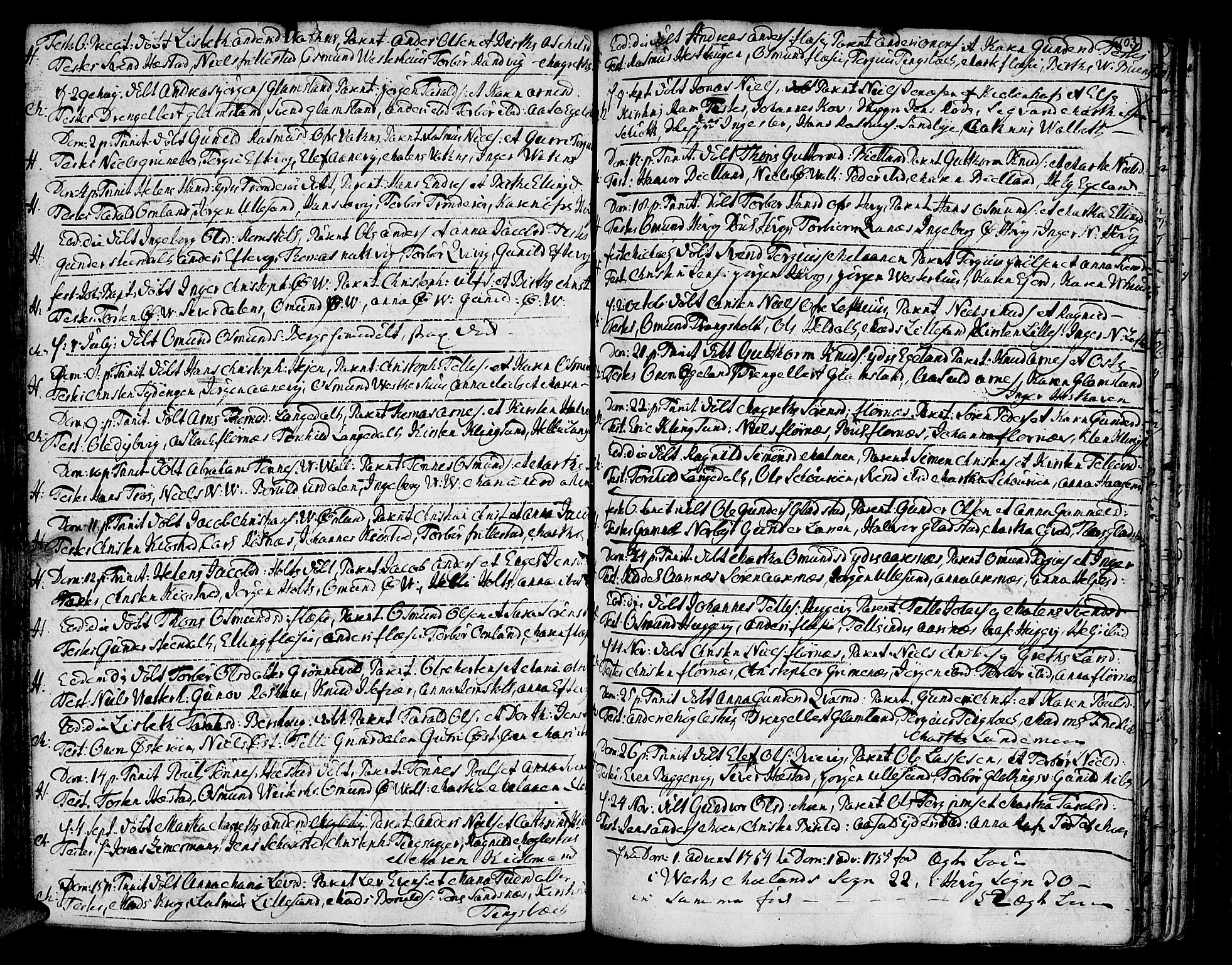 Vestre Moland sokneprestkontor, AV/SAK-1111-0046/F/Fa/Fab/L0001: Parish register (official) no. A 1, 1687-1760, p. 103