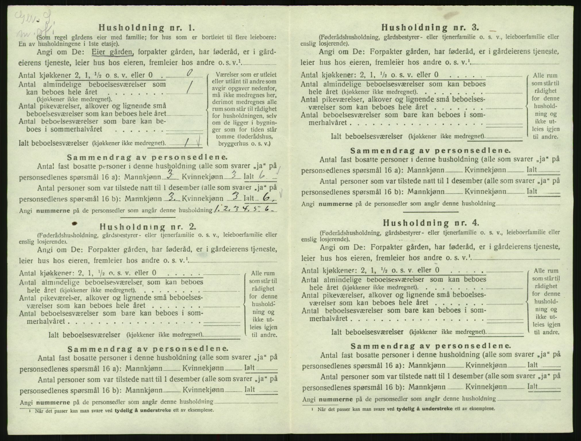 SAK, 1920 census for Valle, 1920, p. 432