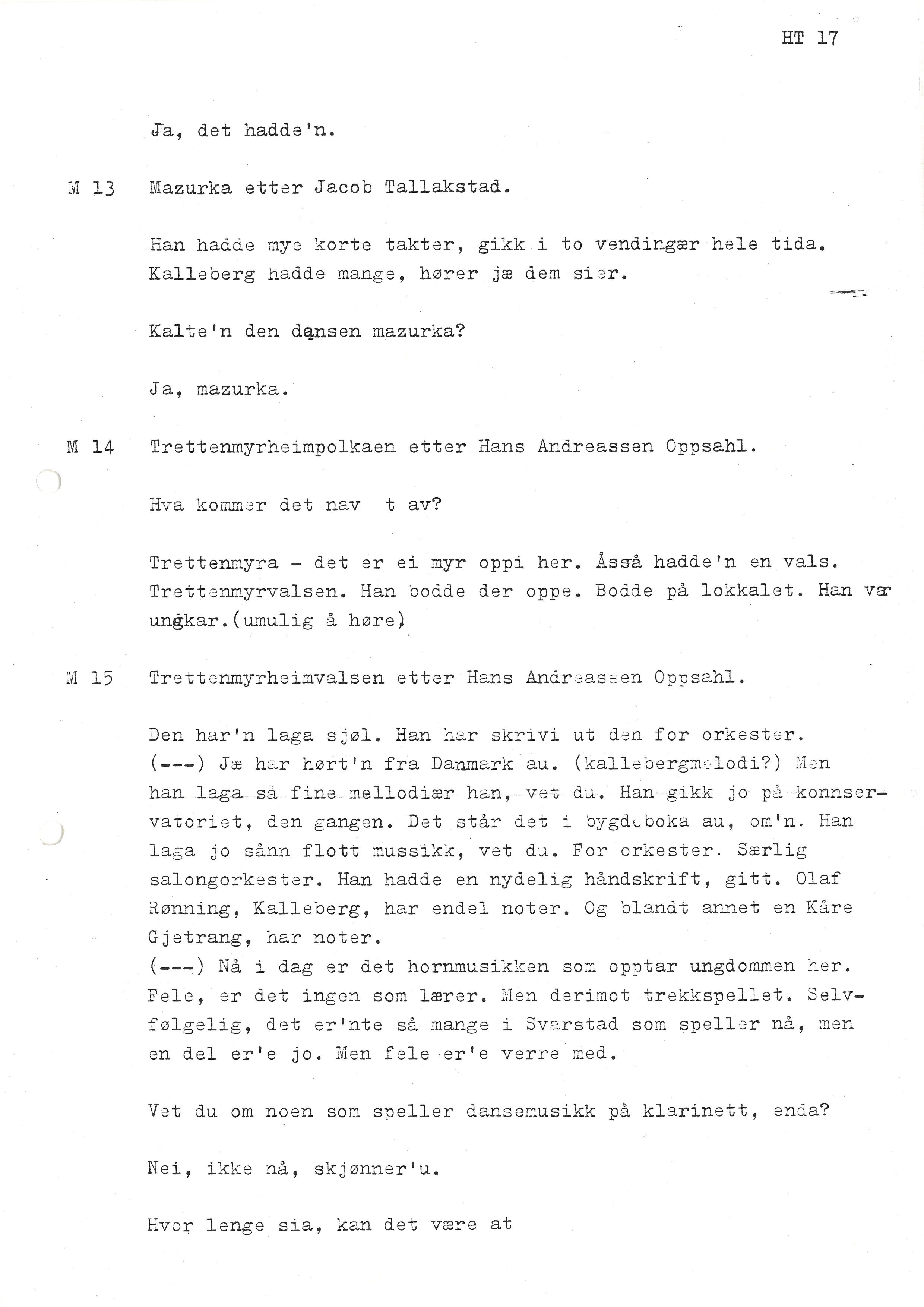 Sa 16 - Folkemusikk fra Vestfold, Gjerdesamlingen, VEMU/A-1868/I/L0001: Informantregister med intervjunedtegnelser, 1979-1986