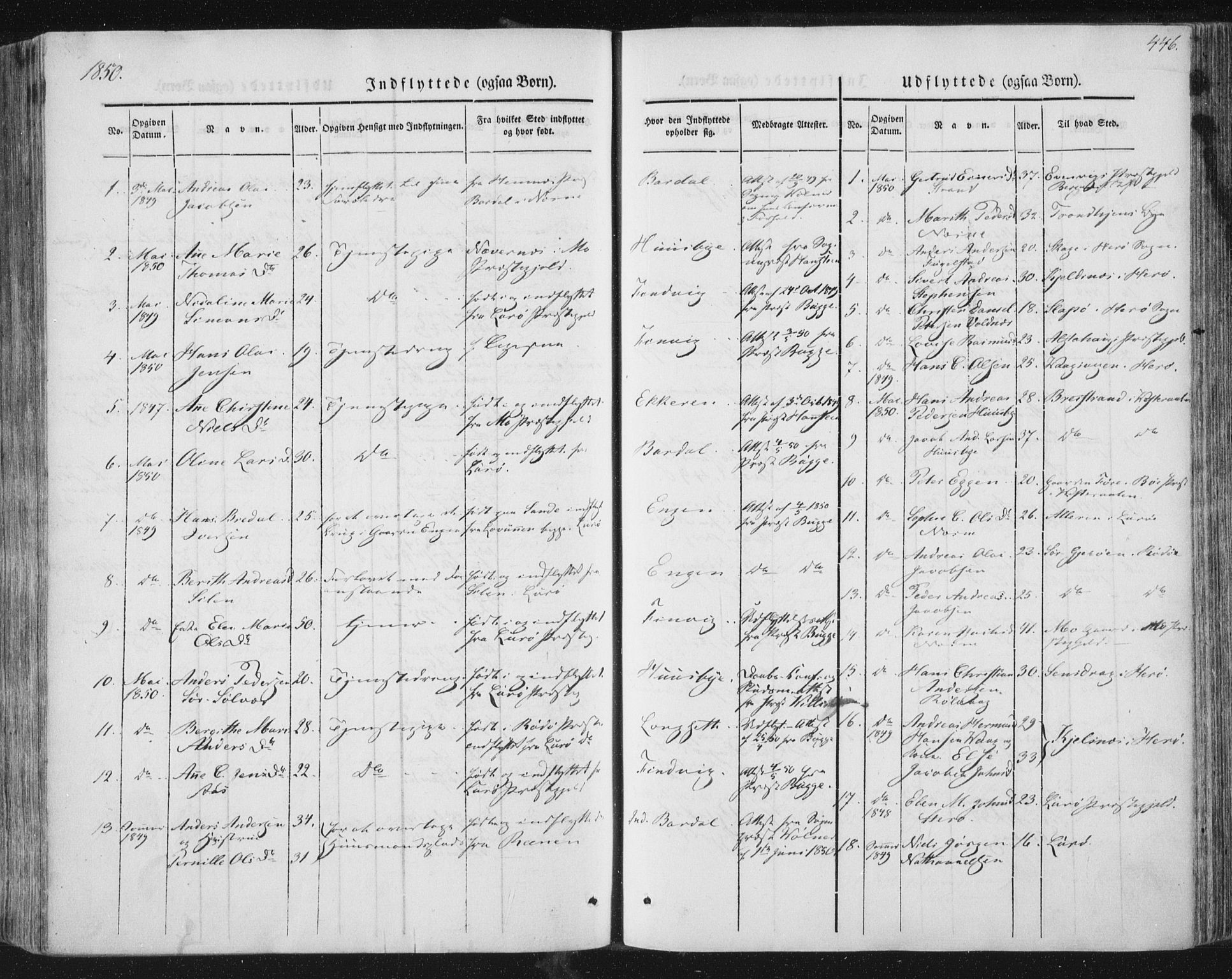 Ministerialprotokoller, klokkerbøker og fødselsregistre - Nordland, AV/SAT-A-1459/838/L0549: Parish register (official) no. 838A07, 1840-1854, p. 446