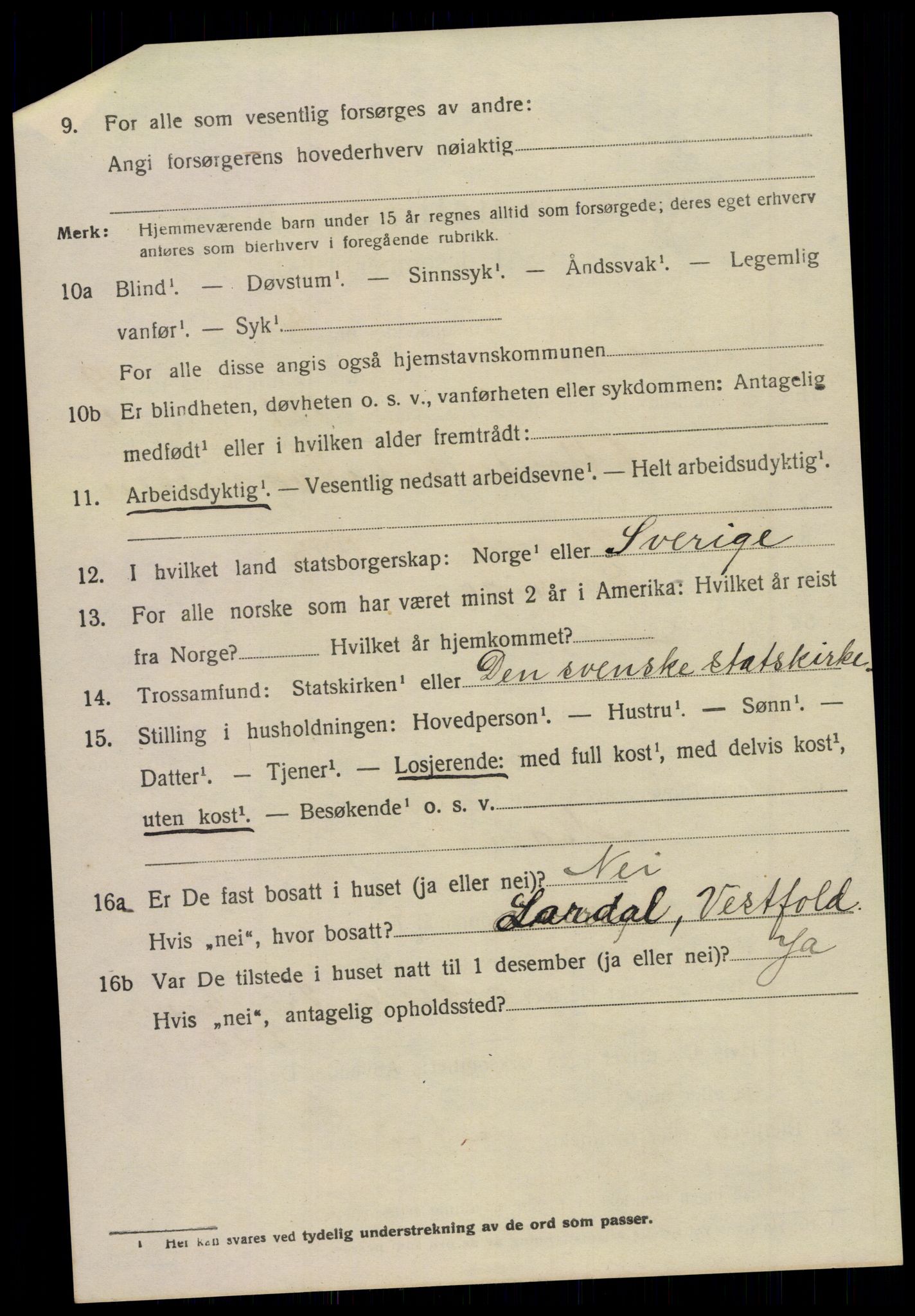 SAKO, 1920 census for Andebu, 1920, p. 6299