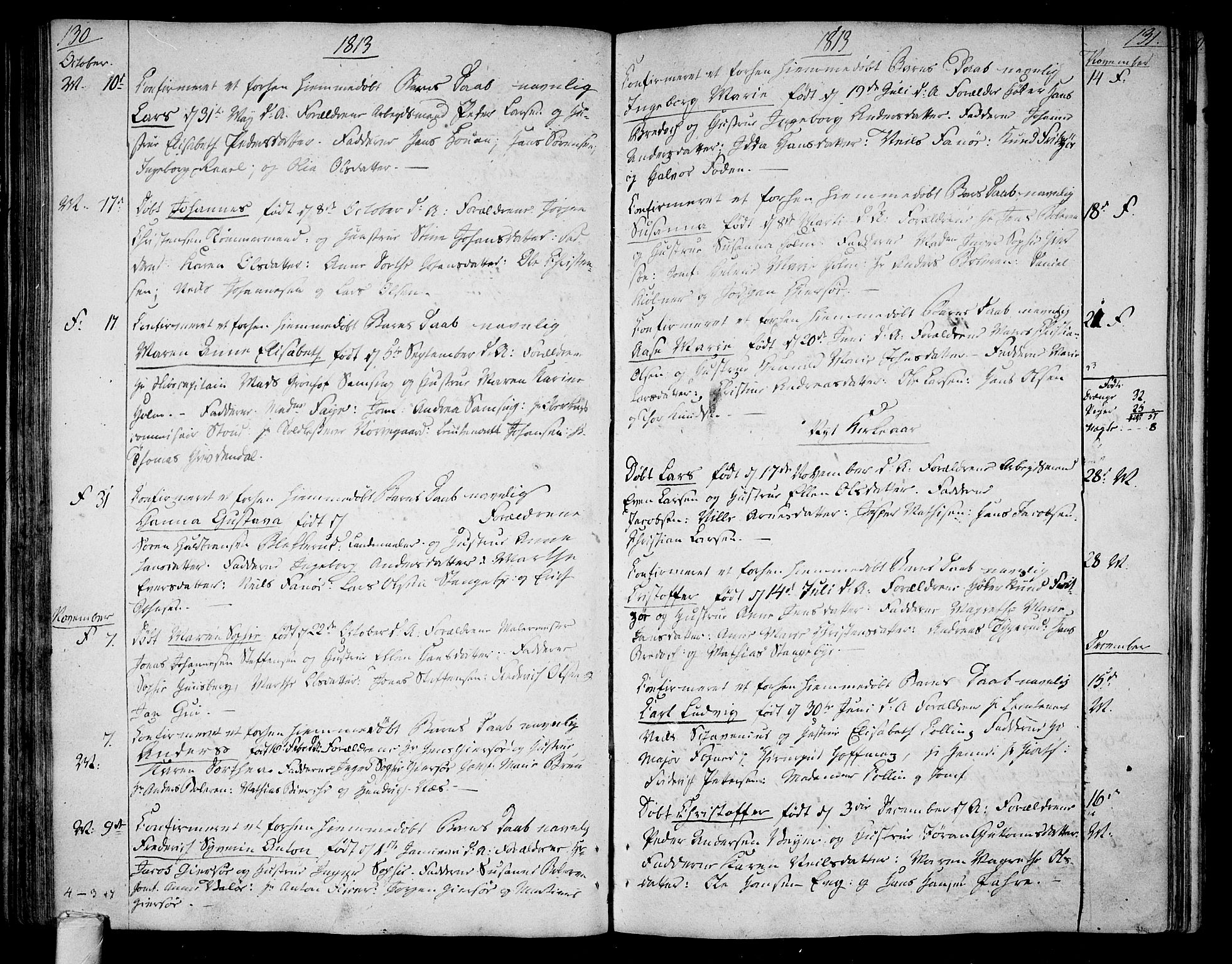Tønsberg kirkebøker, AV/SAKO-A-330/F/Fa/L0003: Parish register (official) no. I 3, 1797-1814, p. 130-131