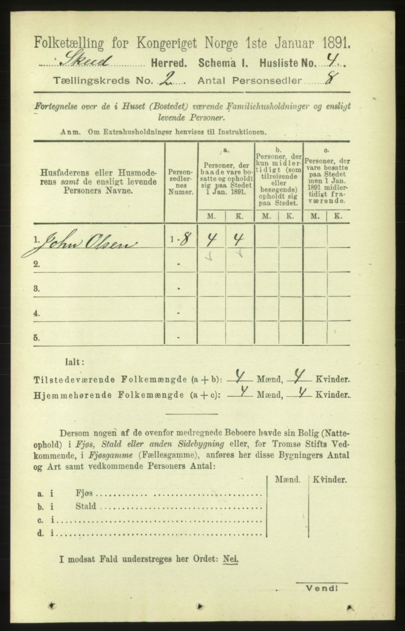 RA, 1891 census for 1732 Skei, 1891, p. 551