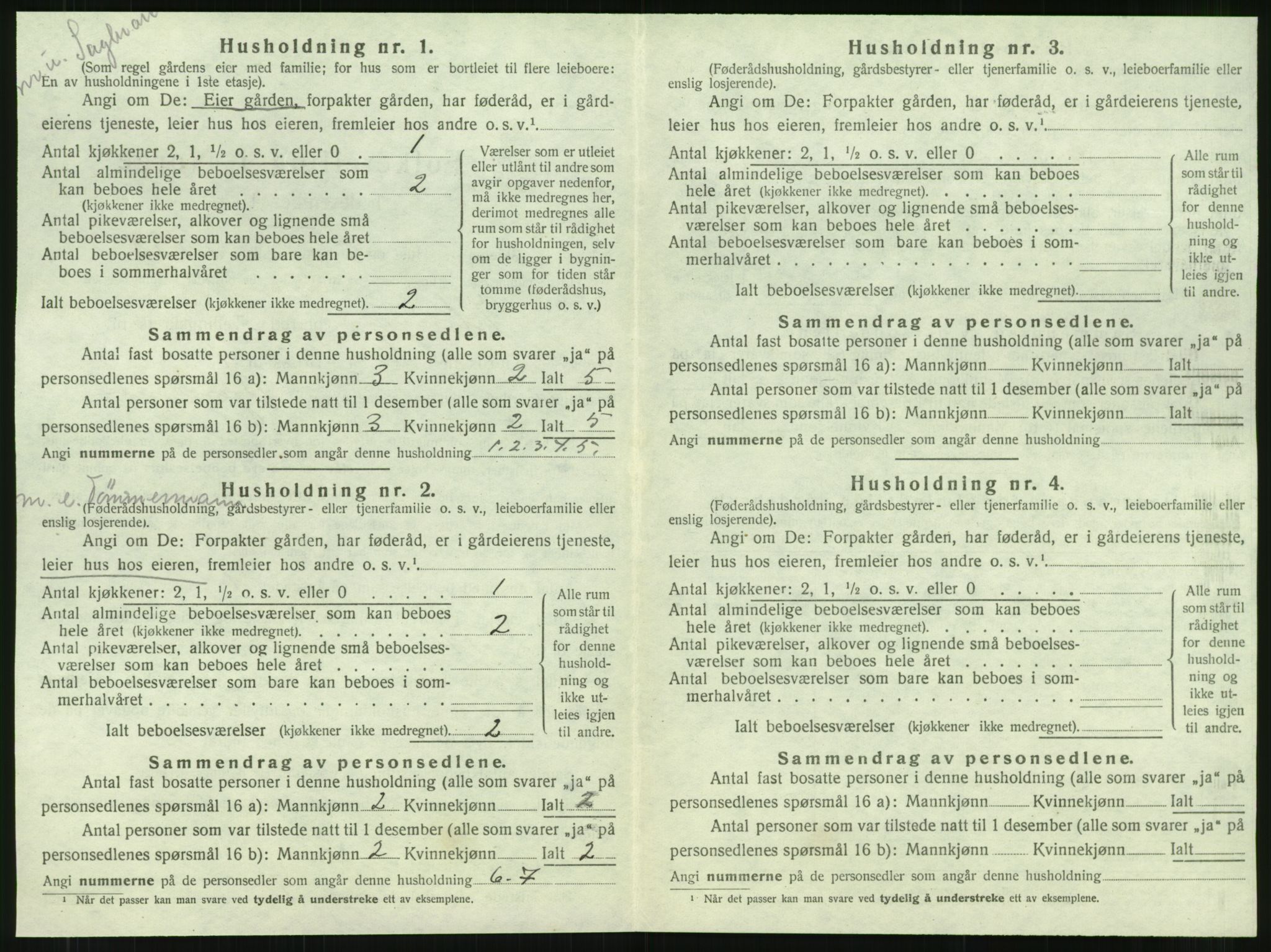 SAT, 1920 census for Klinga, 1920, p. 696