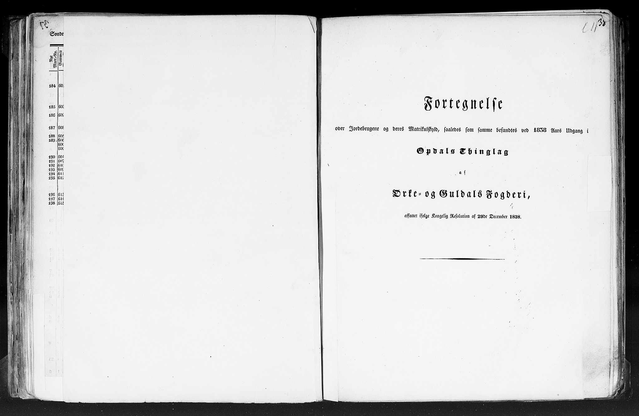 Rygh, AV/RA-PA-0034/F/Fb/L0014: Matrikkelen for 1838 - Søndre Trondhjems amt (Sør-Trøndelag fylke), 1838, p. 38a
