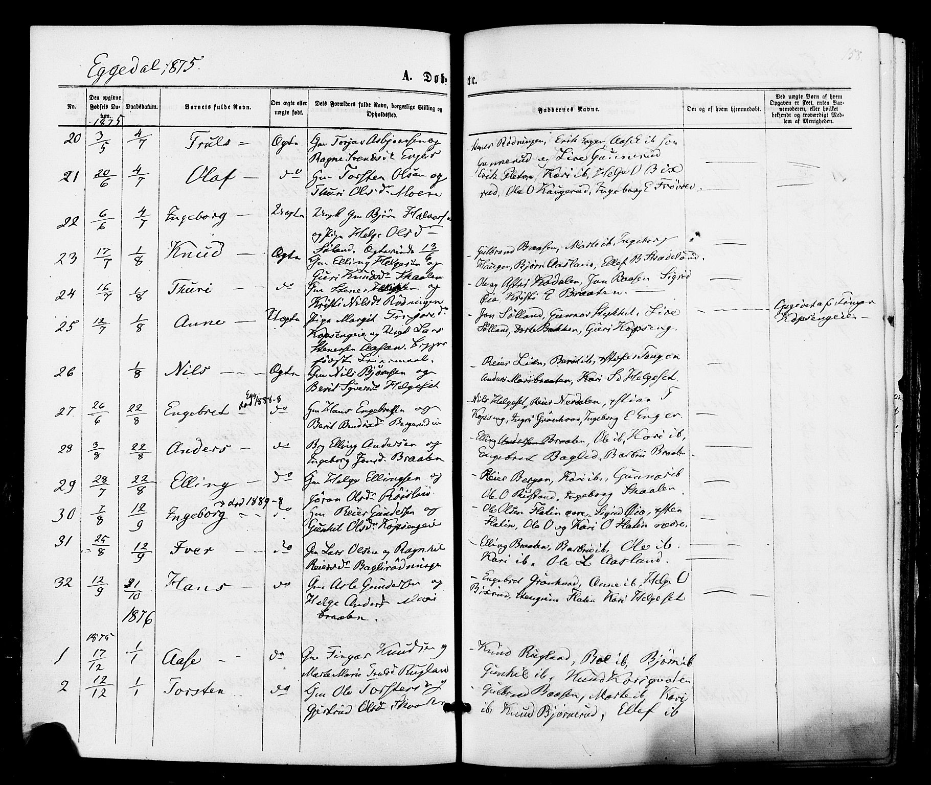 Sigdal kirkebøker, SAKO/A-245/F/Fa/L0010: Parish register (official) no. I 10 /3, 1872-1878, p. 158