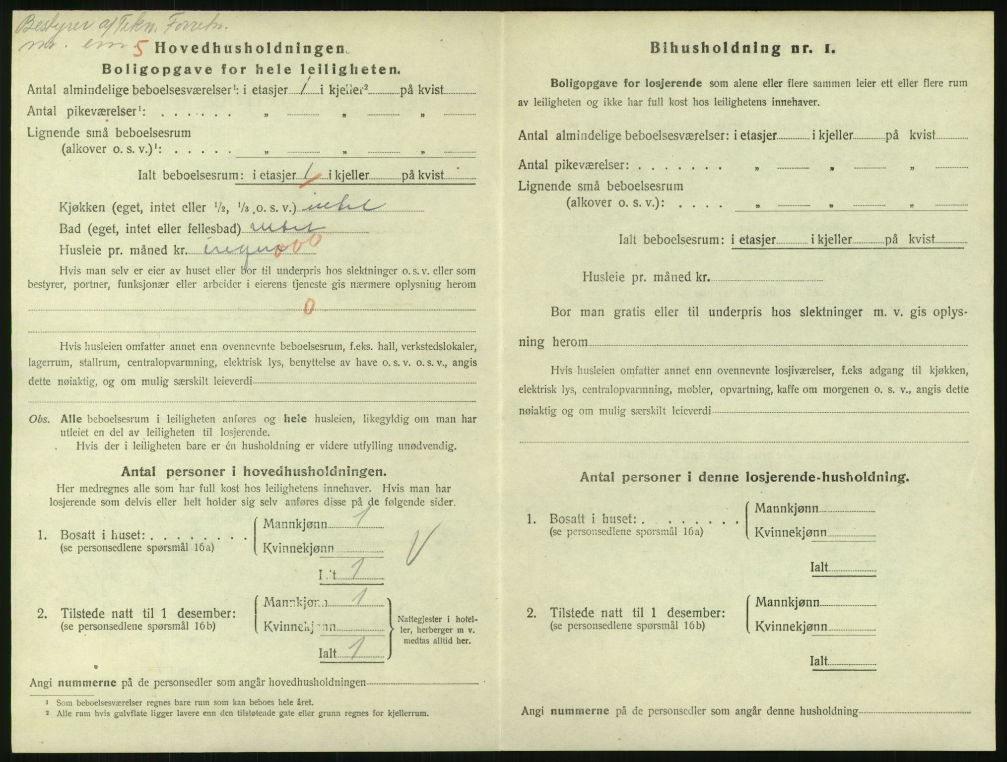 SAH, 1920 census for Lillehammer, 1920, p. 2295