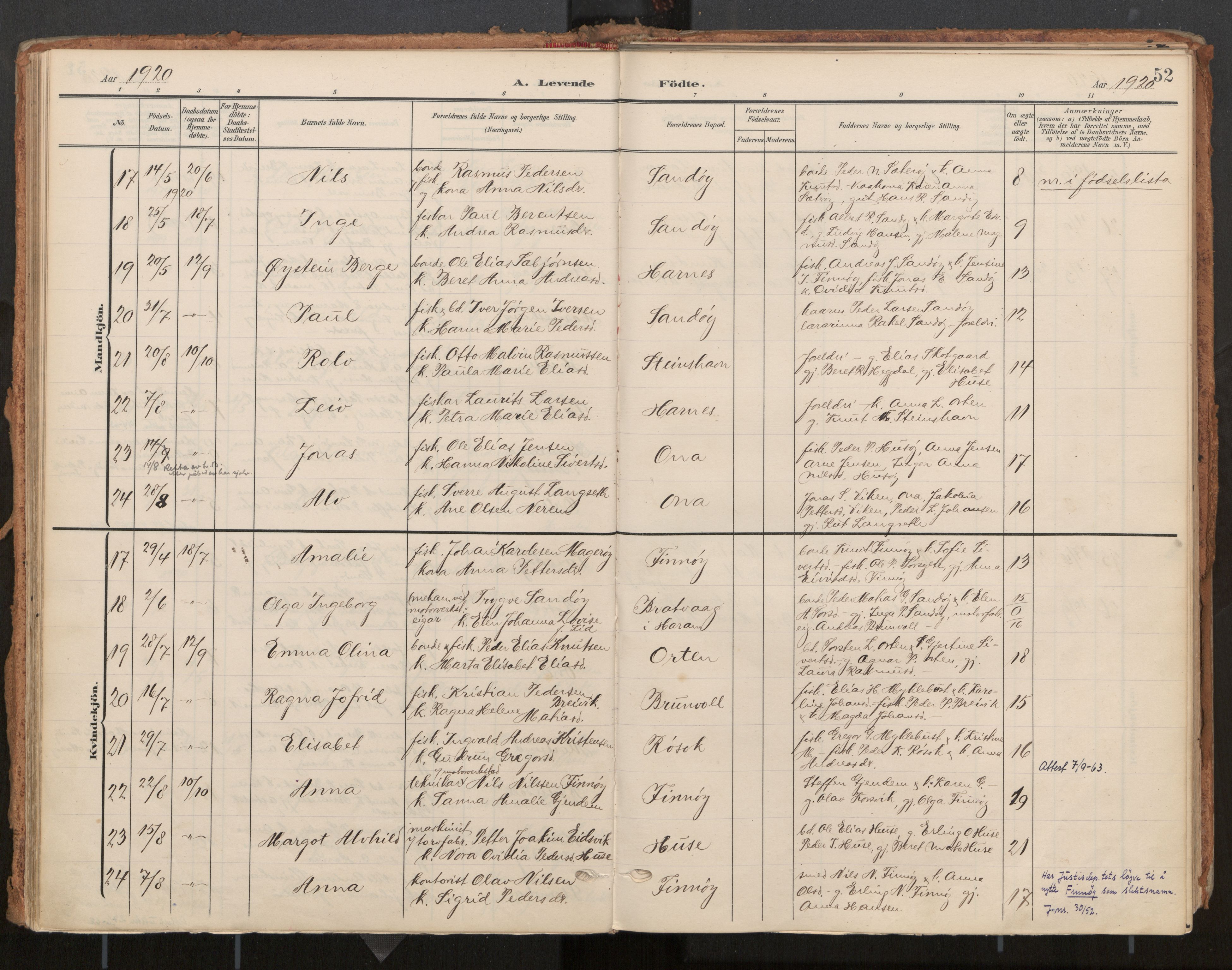 Ministerialprotokoller, klokkerbøker og fødselsregistre - Møre og Romsdal, AV/SAT-A-1454/561/L0730: Parish register (official) no. 561A04, 1901-1929, p. 52