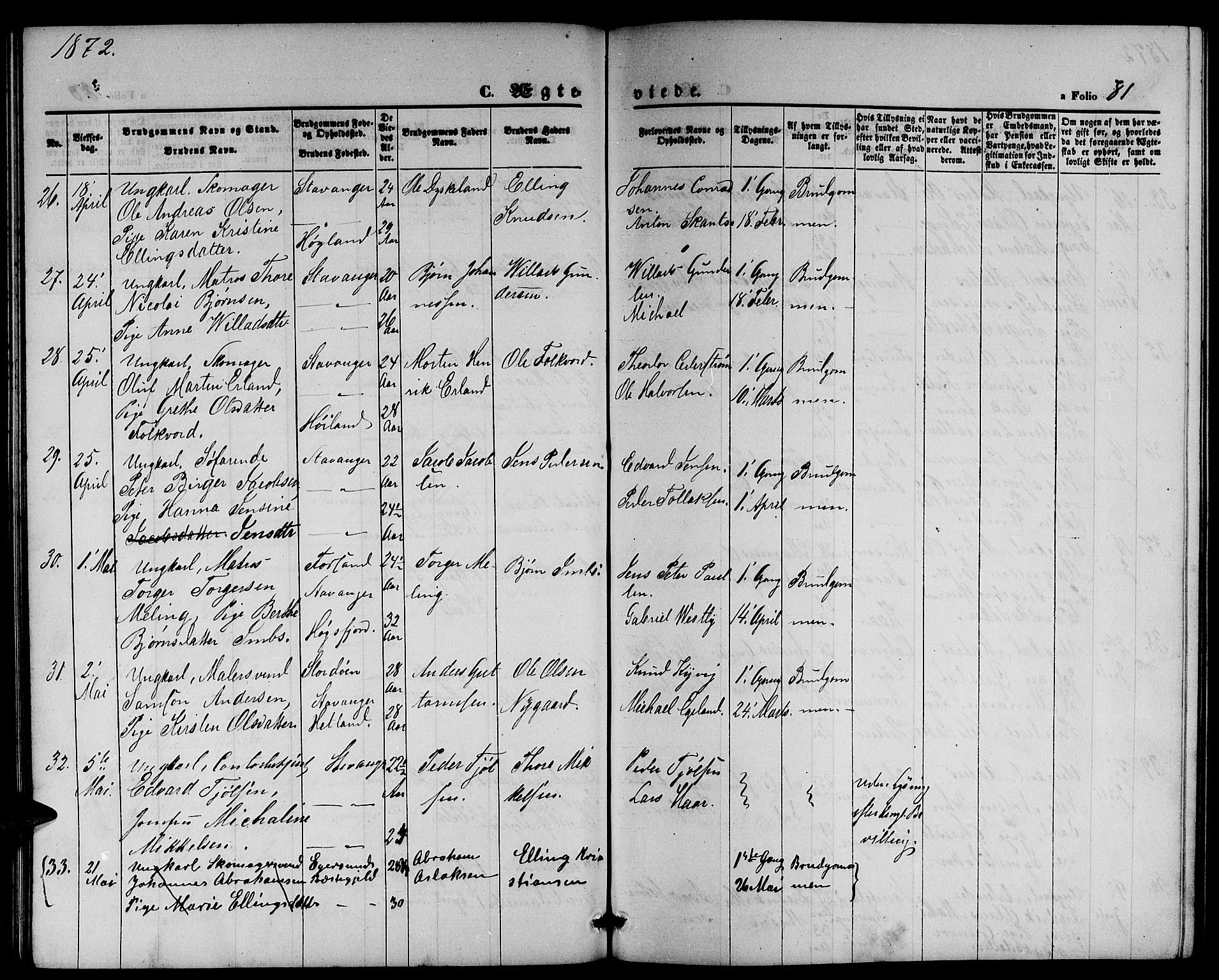 St. Petri sokneprestkontor, AV/SAST-A-101813/001/30/30BB/L0002: Parish register (copy) no. B 2, 1865-1885, p. 81