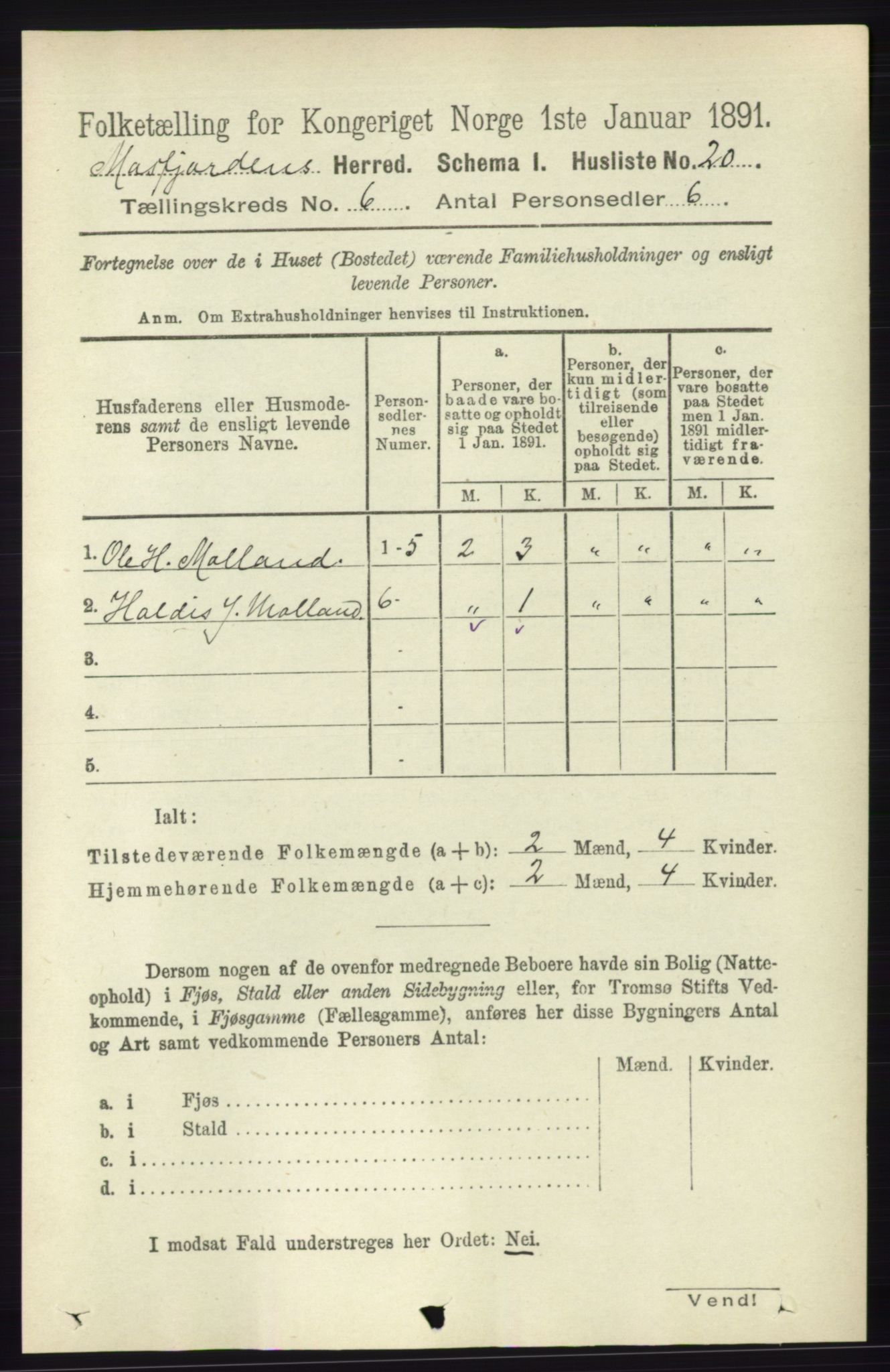 RA, 1891 census for 1266 Masfjorden, 1891, p. 942