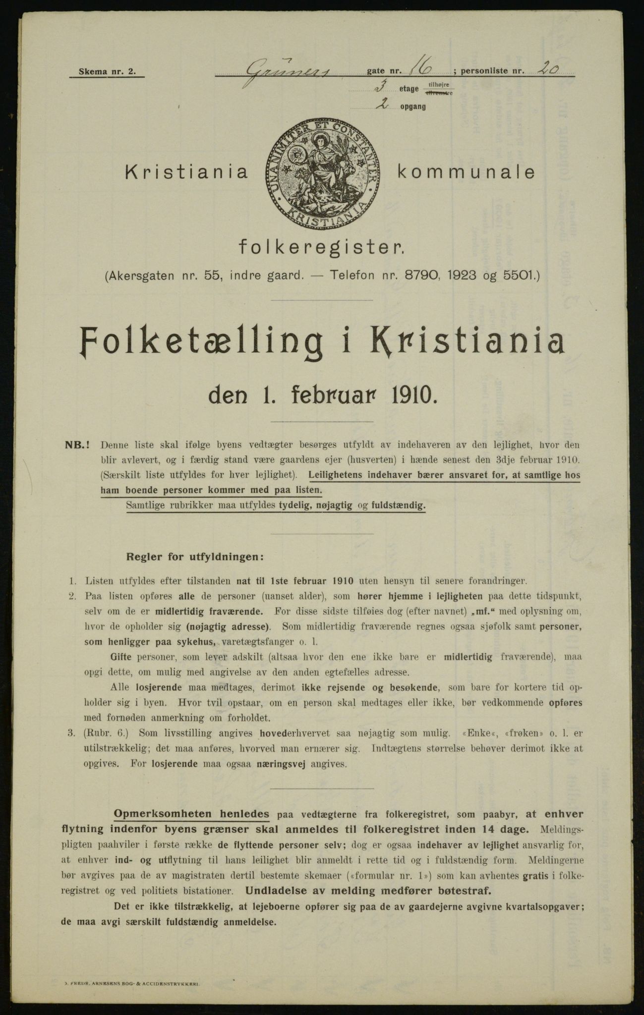 OBA, Municipal Census 1910 for Kristiania, 1910, p. 29852