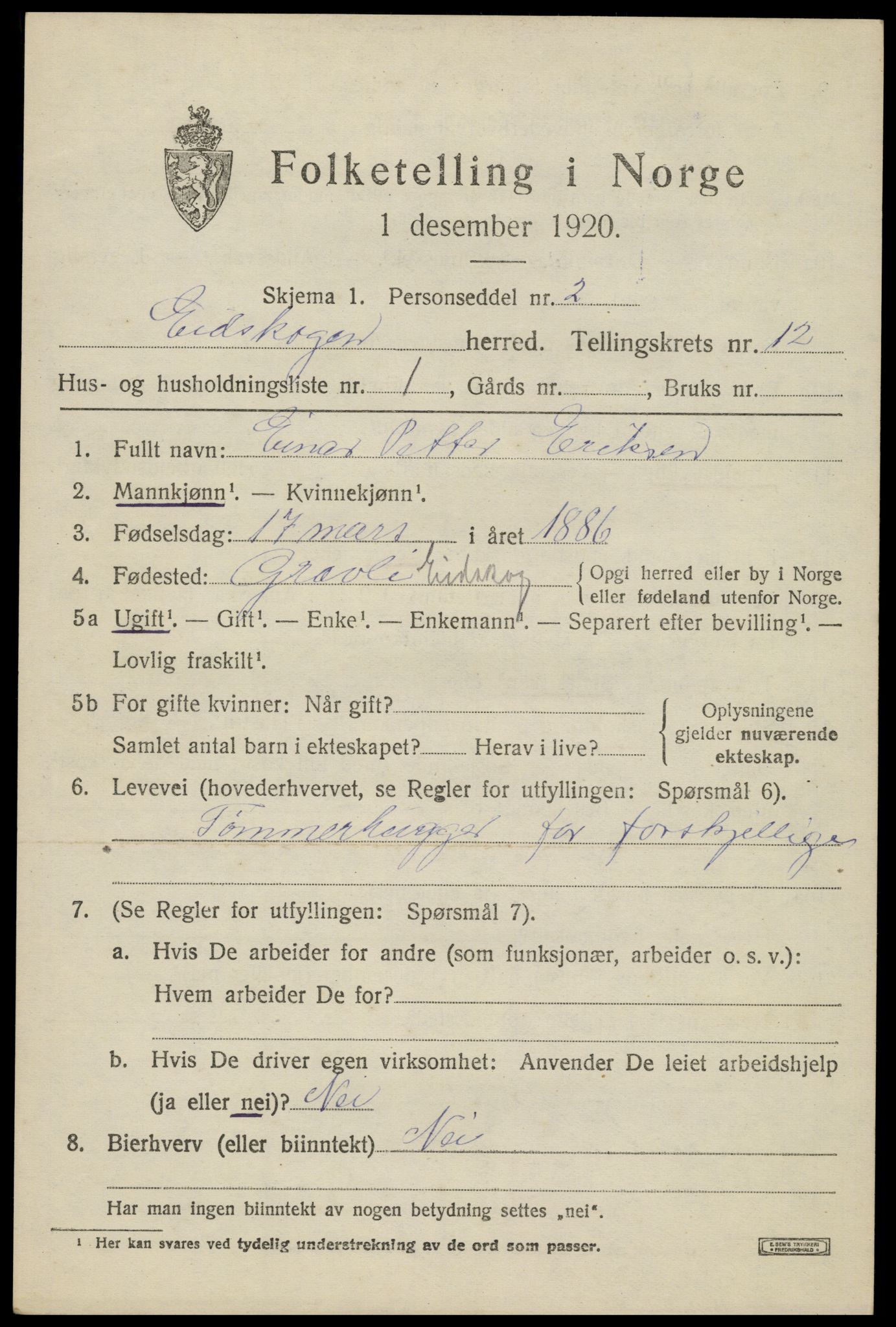 SAH, 1920 census for Eidskog, 1920, p. 11763