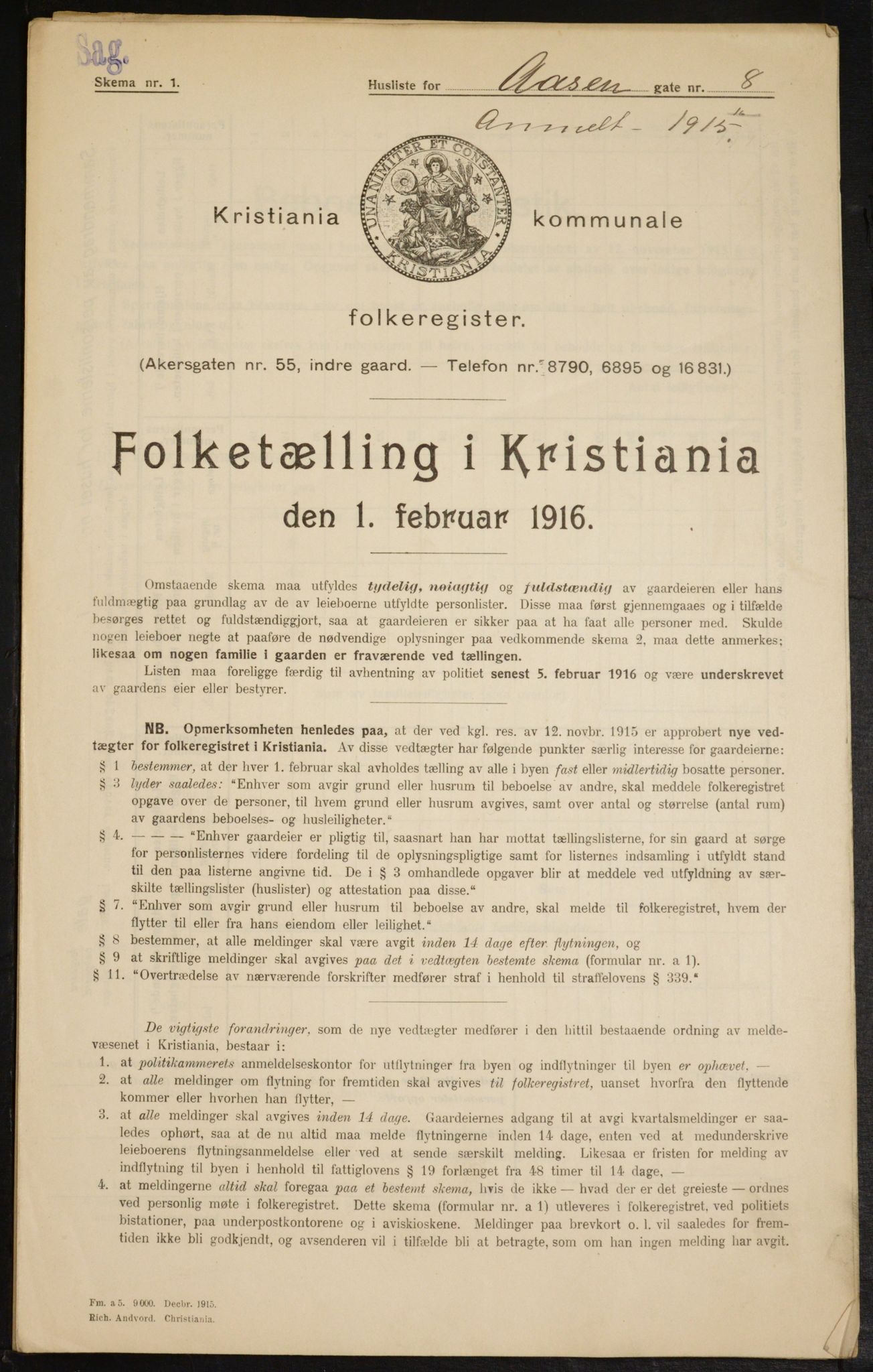 OBA, Municipal Census 1916 for Kristiania, 1916, p. 134773