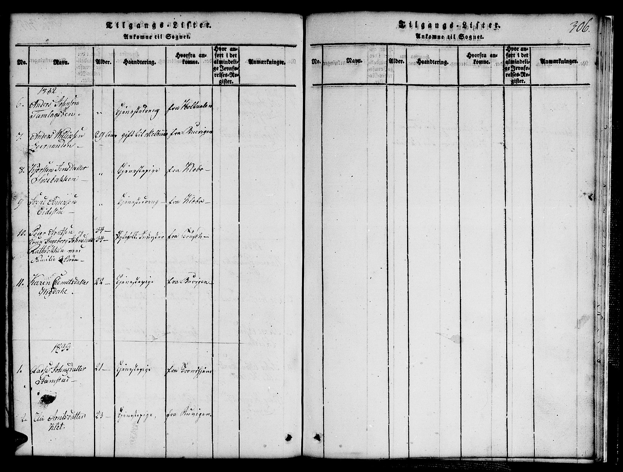 Ministerialprotokoller, klokkerbøker og fødselsregistre - Sør-Trøndelag, SAT/A-1456/691/L1092: Parish register (copy) no. 691C03, 1816-1852, p. 306