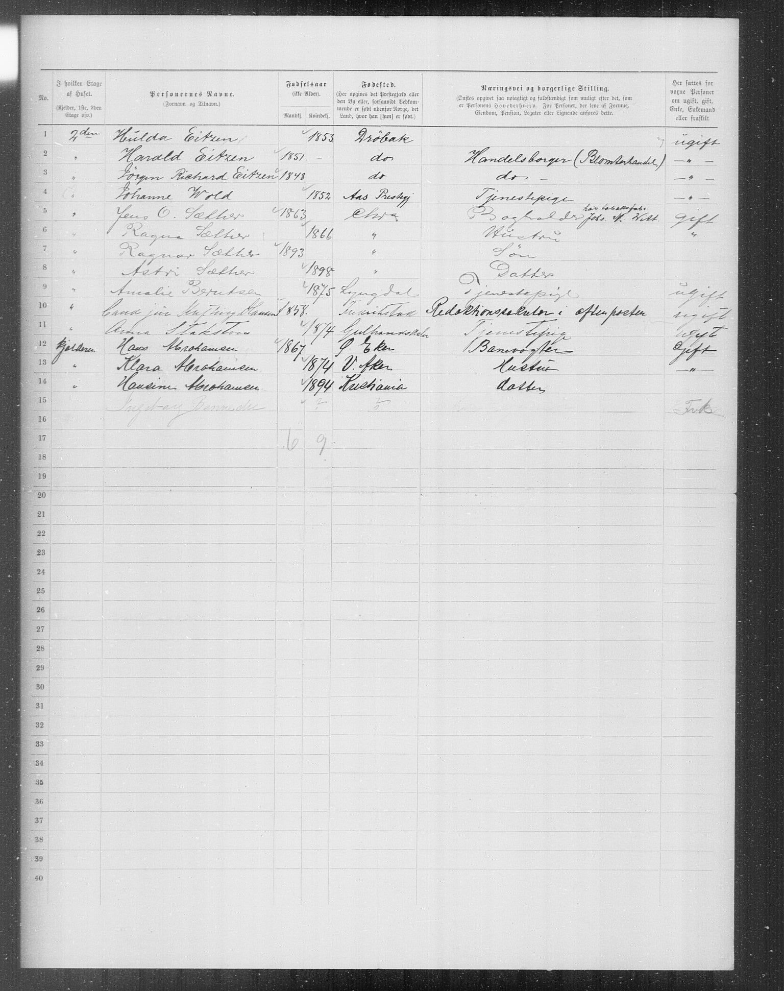 OBA, Municipal Census 1899 for Kristiania, 1899, p. 7520