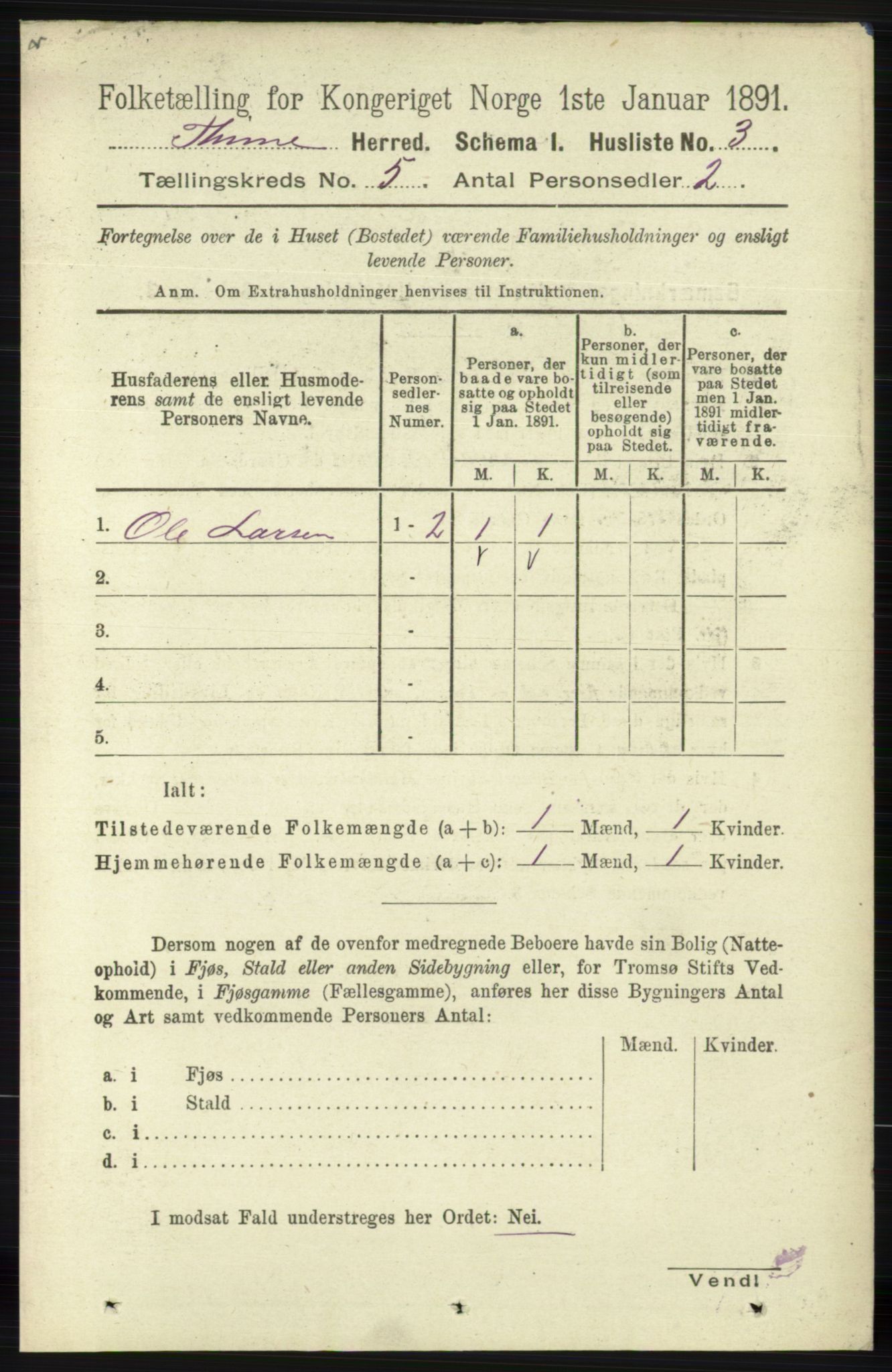 RA, 1891 census for 1121 Time, 1891, p. 1749