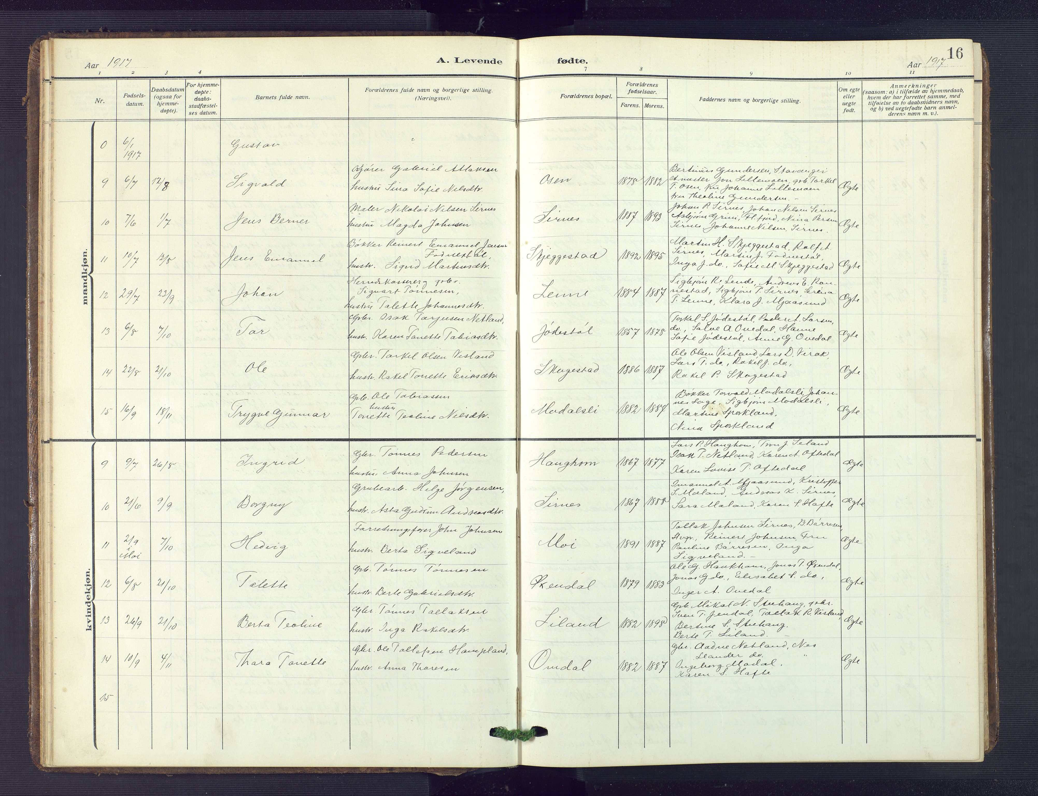 Bakke sokneprestkontor, AV/SAK-1111-0002/F/Fb/Fba/L0004: Parish register (copy) no. B 4, 1911-1946, p. 16