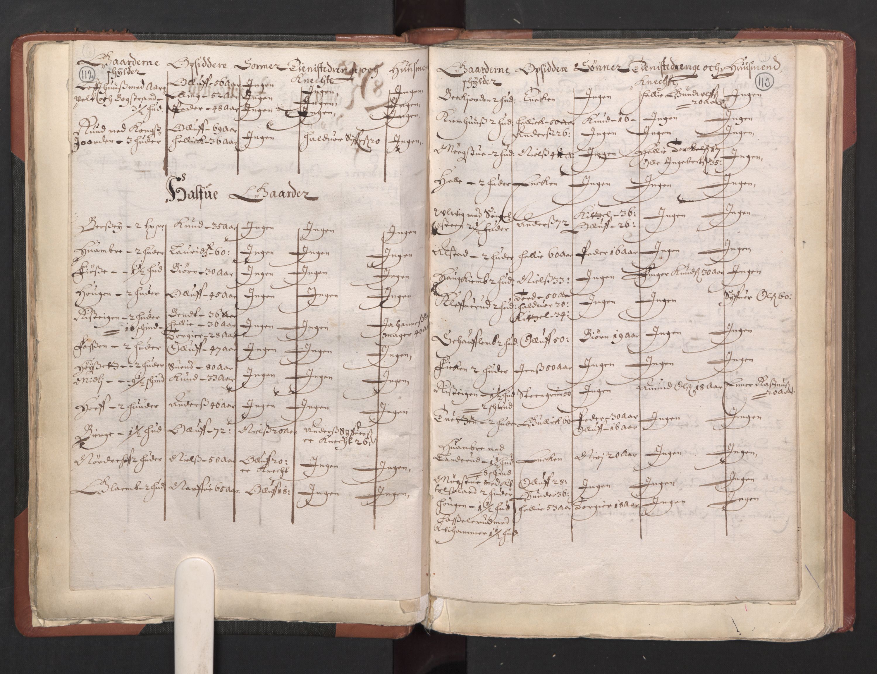 RA, Bailiff's Census 1664-1666, no. 5: Modern Buskerud county and modern Vestfold county, 1664, p. 112-113