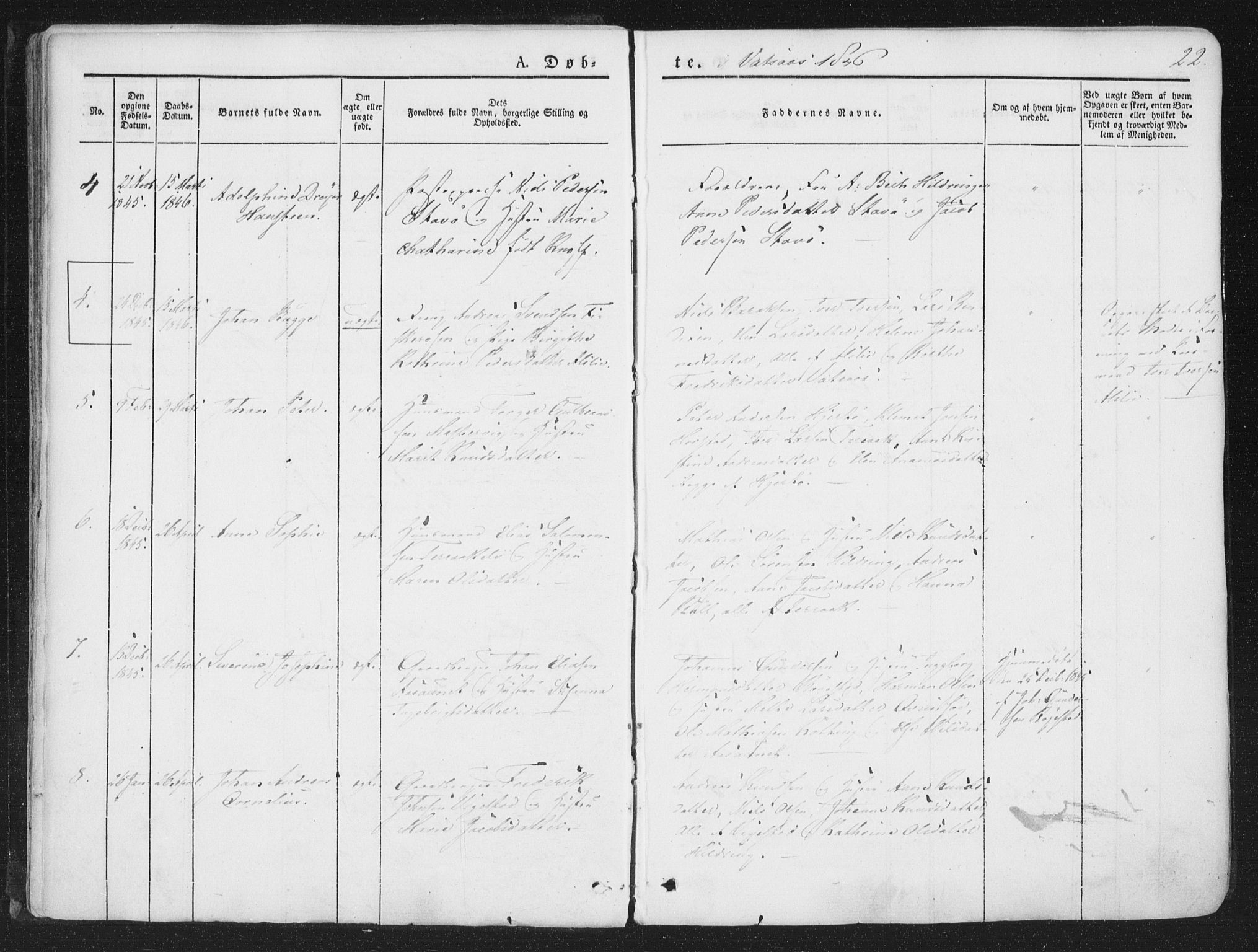 Ministerialprotokoller, klokkerbøker og fødselsregistre - Nordland, AV/SAT-A-1459/810/L0144: Parish register (official) no. 810A07 /1, 1841-1862, p. 22